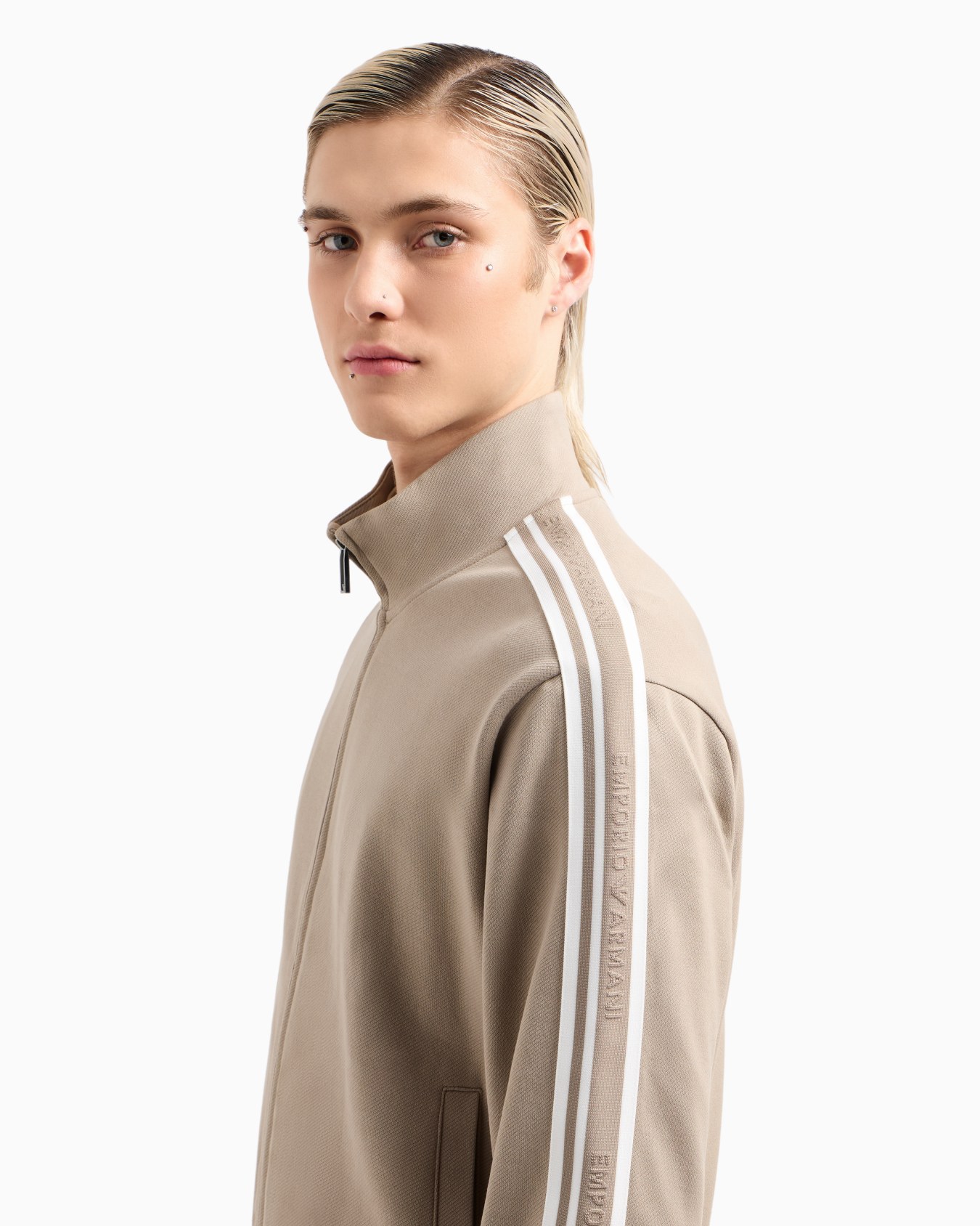 ASV Full-zip sweatshirt in jersey with logo bands Slide 4