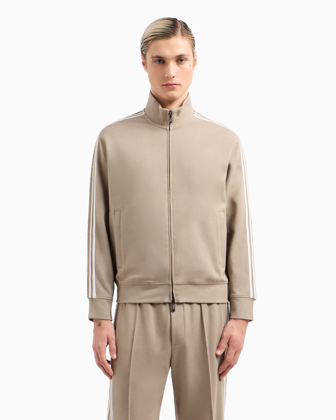ASV Full-zip sweatshirt in jersey with logo bands Slide 3