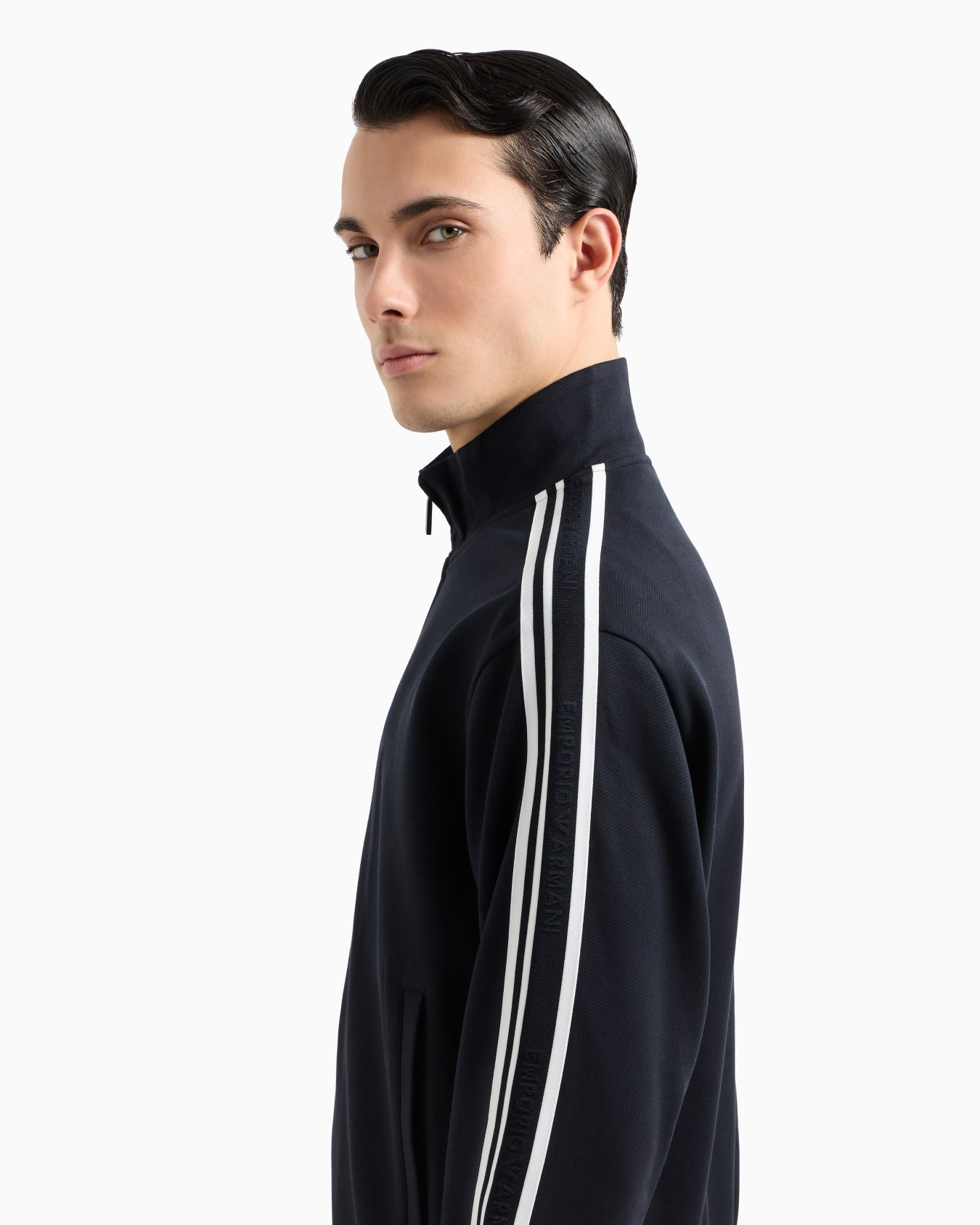 ASV Full-zip sweatshirt in jersey with logo bands Slide 4