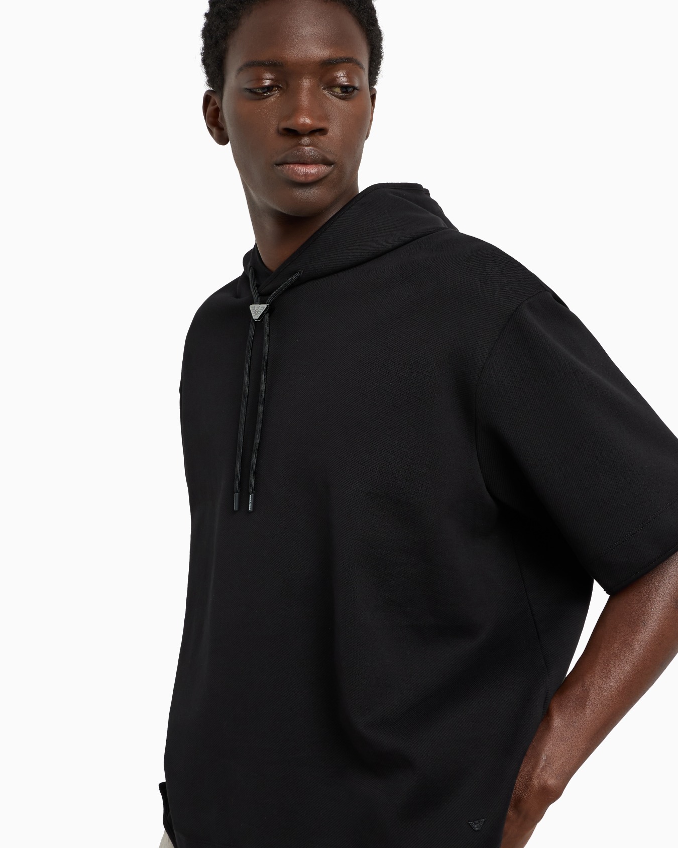 Sweat-shirt à capuche et manches courtes surdimensionné en jersey ASV Diapositive 4