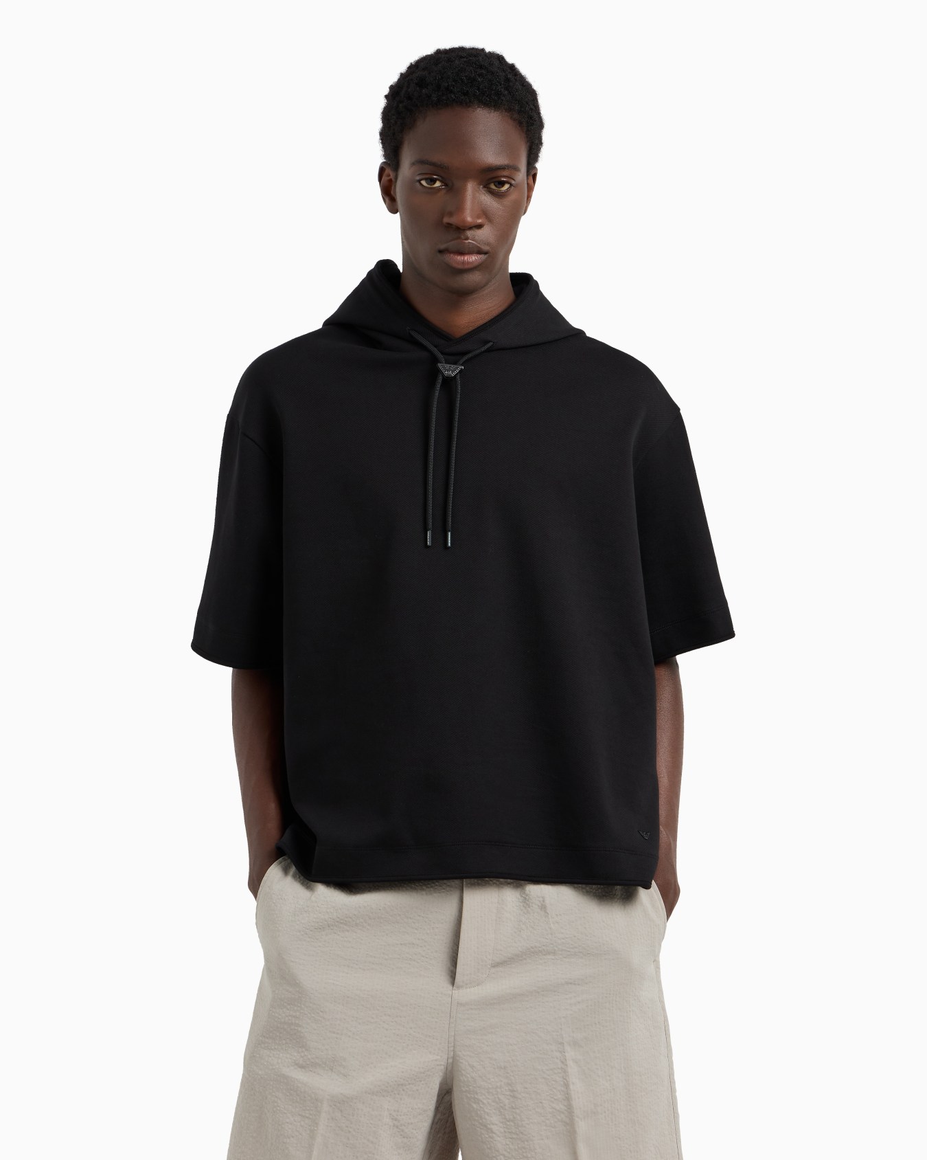 Sweat-shirt à capuche et manches courtes surdimensionné en jersey ASV Diapositive 3