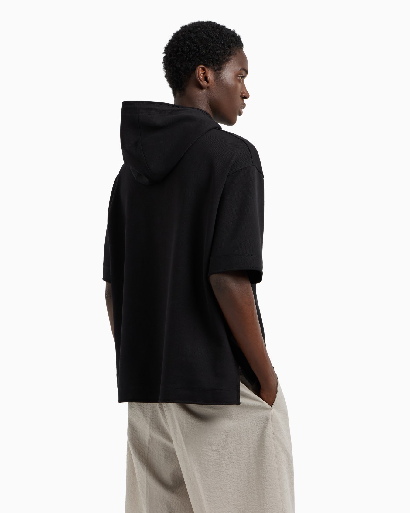 Sweat-shirt à capuche et manches courtes surdimensionné en jersey ASV Diapositive 2