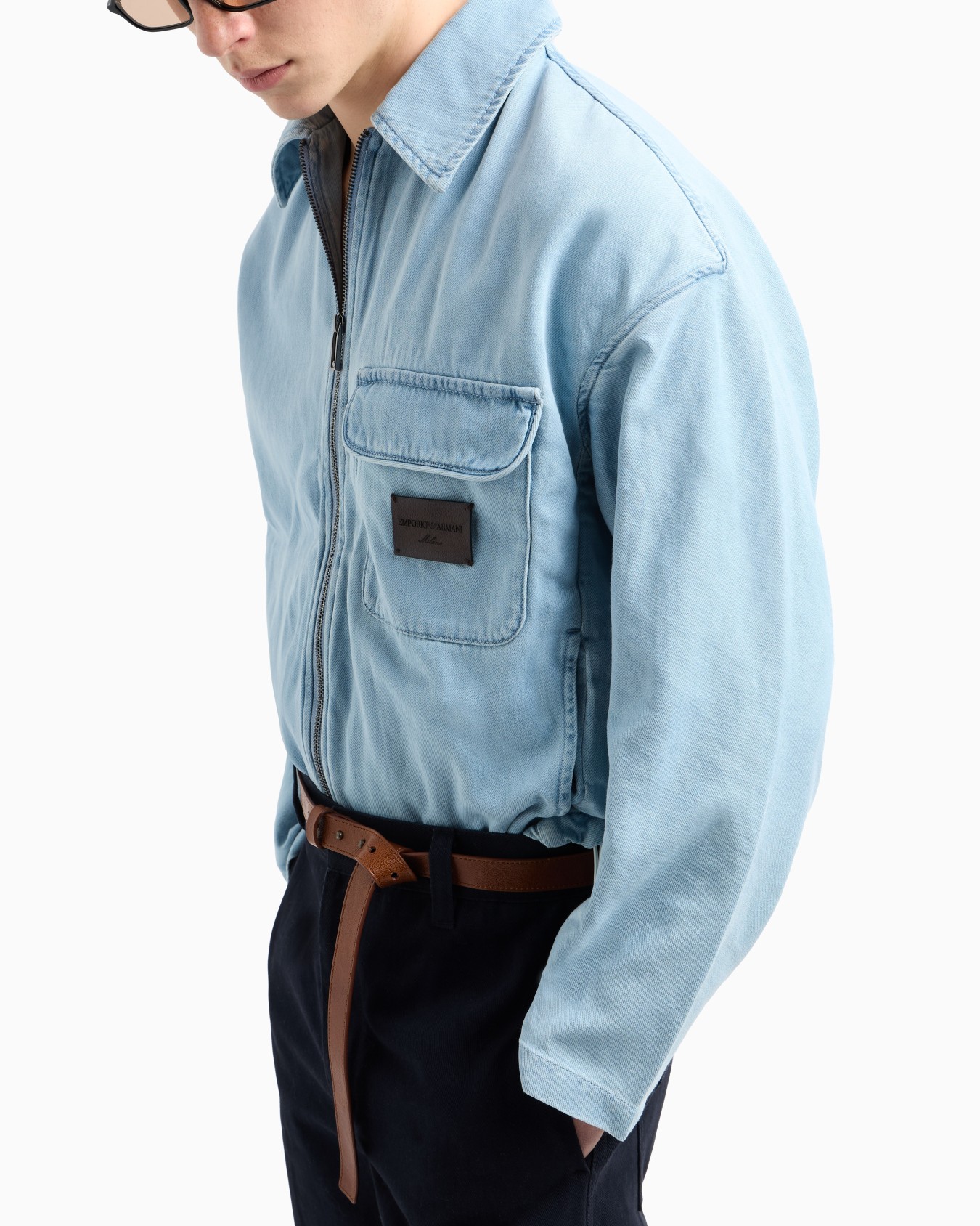 Soft touch Lyocell-blend denim blouson Slide 5