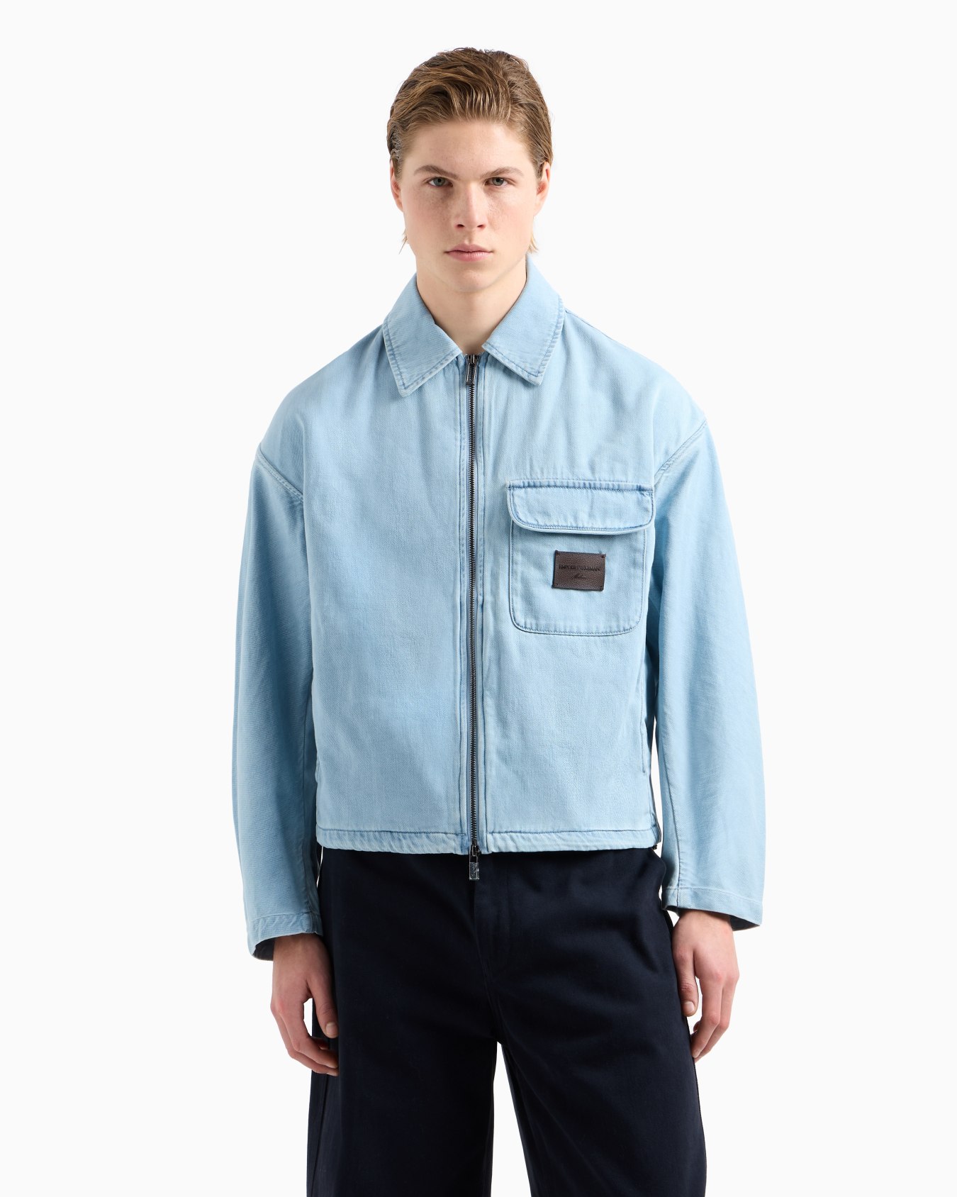 Soft touch Lyocell-blend denim blouson Slide 4