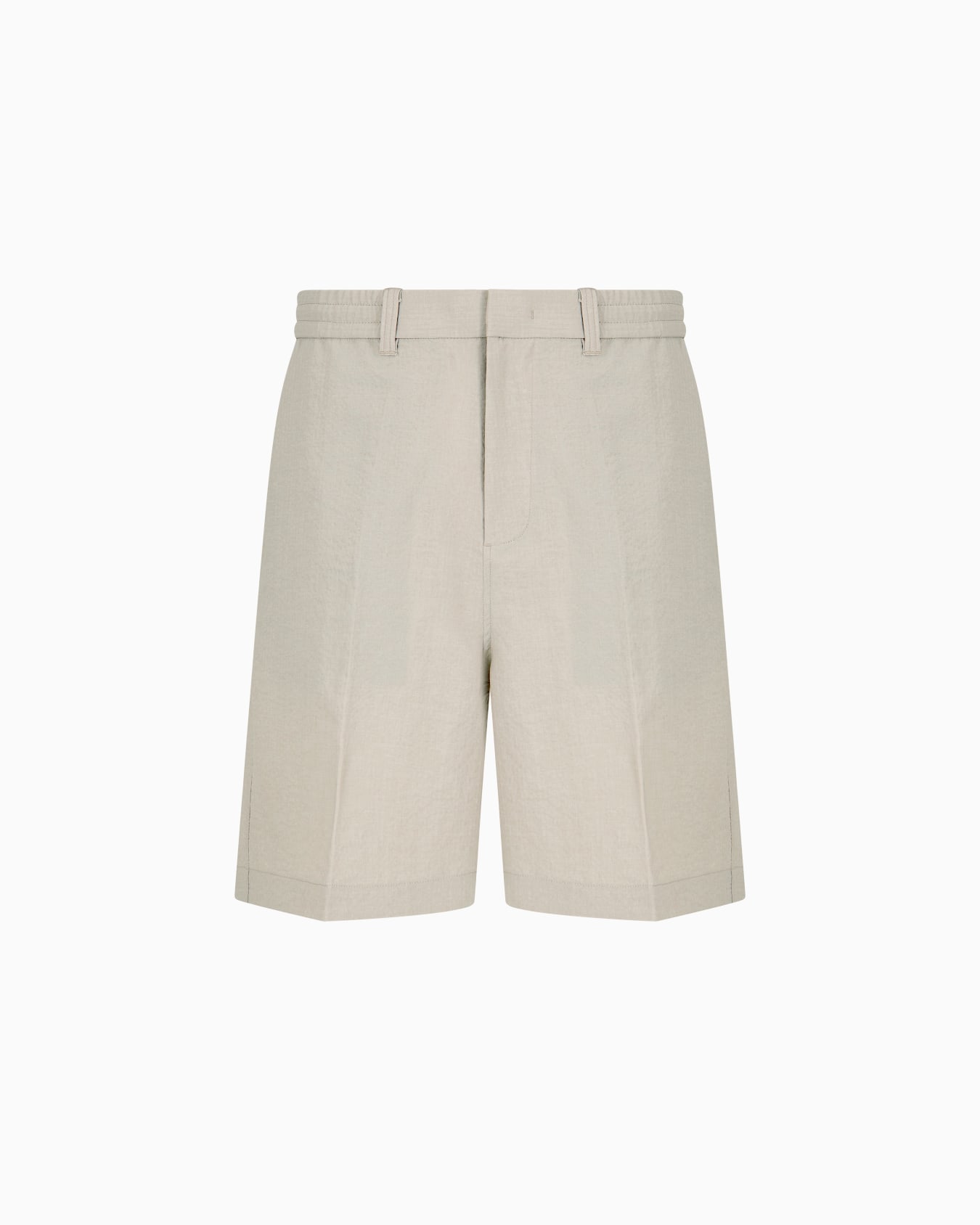 Nylon seersucker elasticated-back Bermuda shorts Slide 0