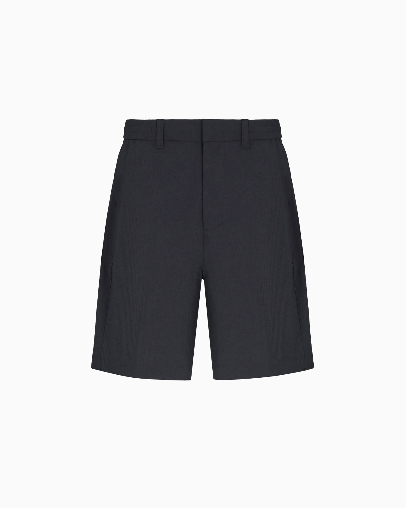 Nylon seersucker elasticated-back Bermuda shorts Slide 0