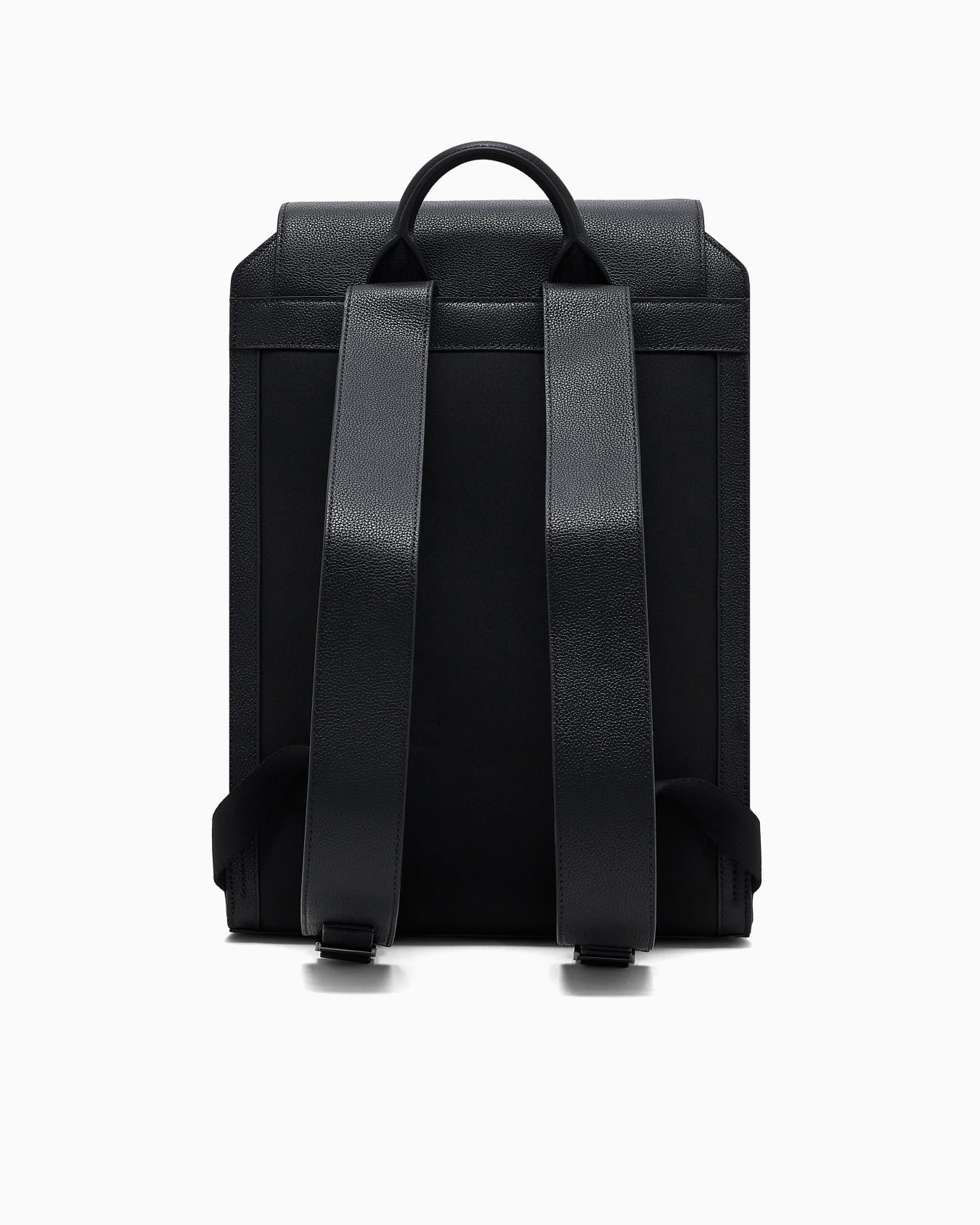 Tumbled-leather backpack with flap and laptop compartment  Slide 2