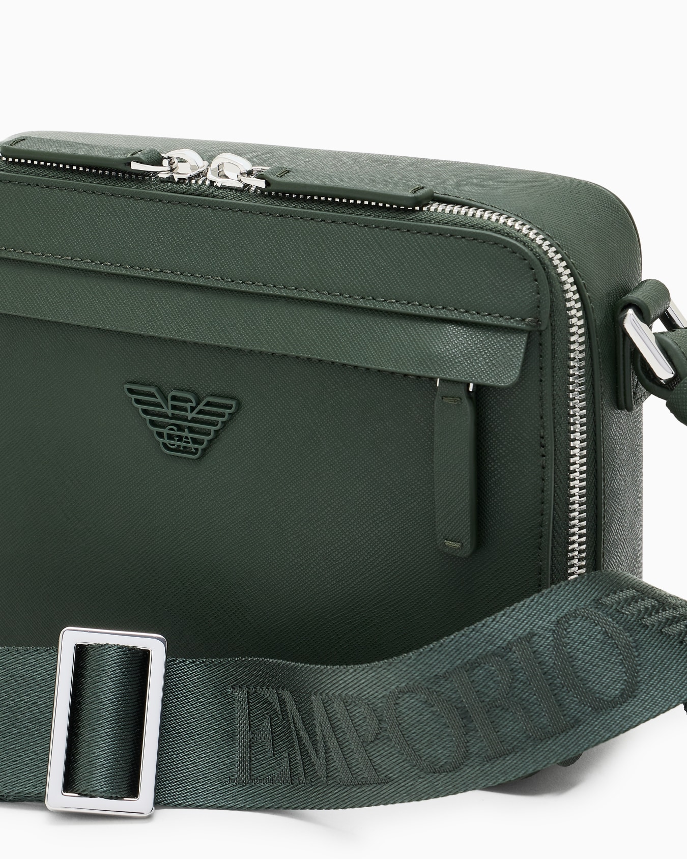ASV regenerated Saffiano leather mini camera bag with eagle plate Slide 4