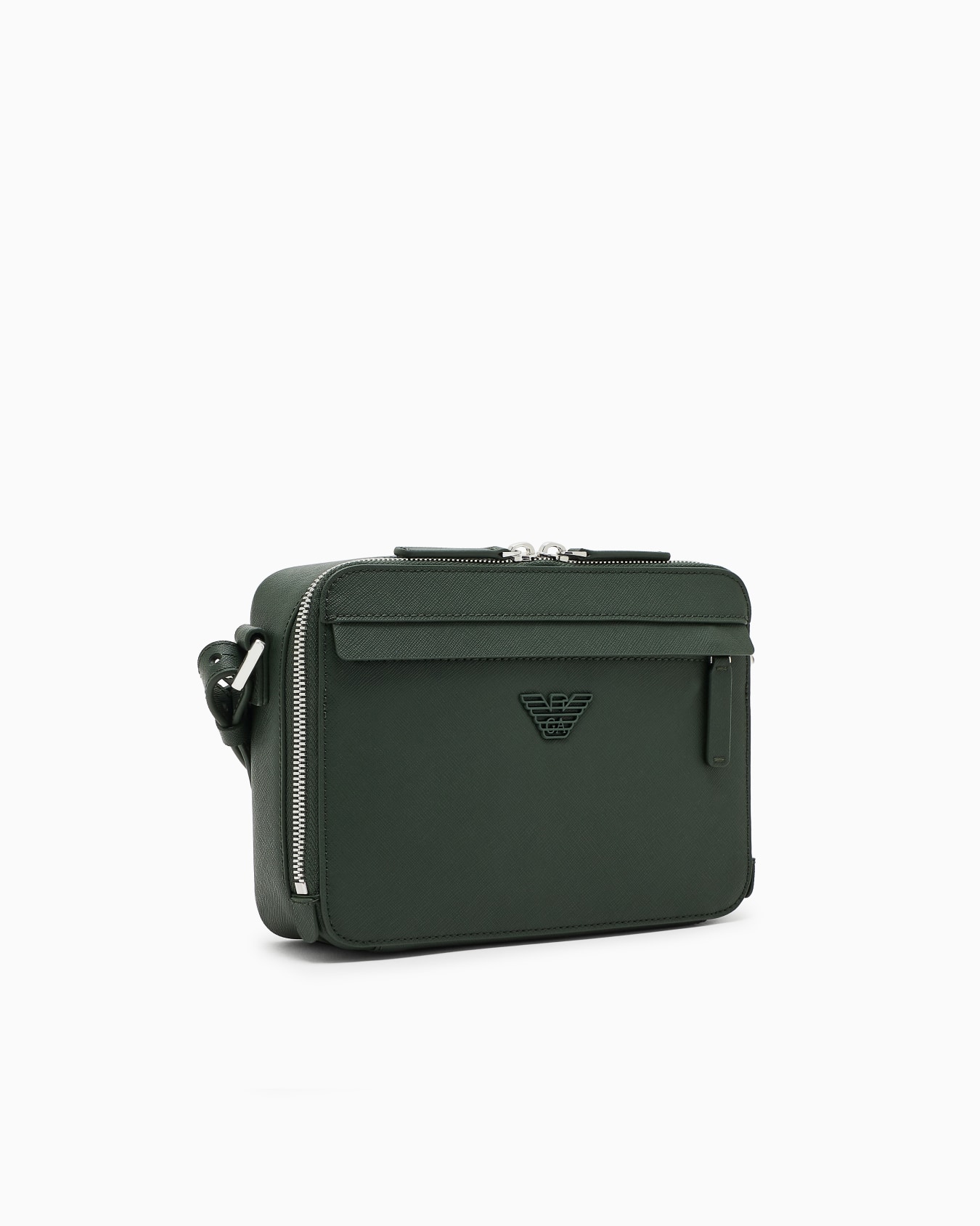 ASV regenerated Saffiano leather mini camera bag with eagle plate Slide 1