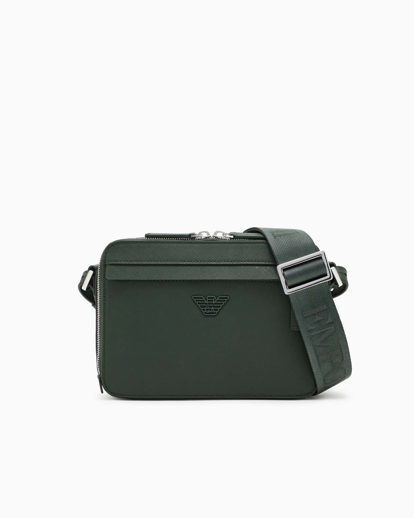 ASV regenerated Saffiano leather mini camera bag with eagle plate Slide 0