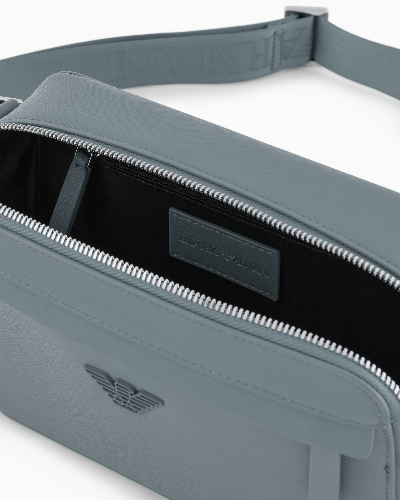 ASV regenerated Saffiano leather mini camera bag with eagle plate Slide 3
