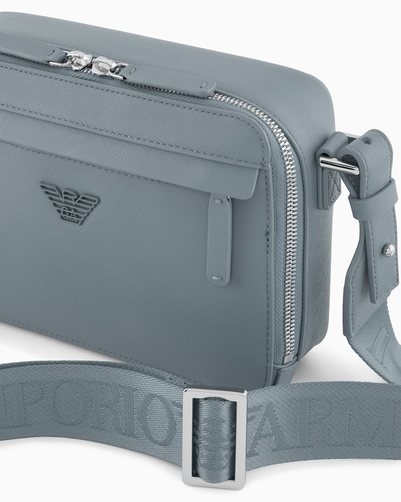 ASV regenerated Saffiano leather mini camera bag with eagle plate Slide 4