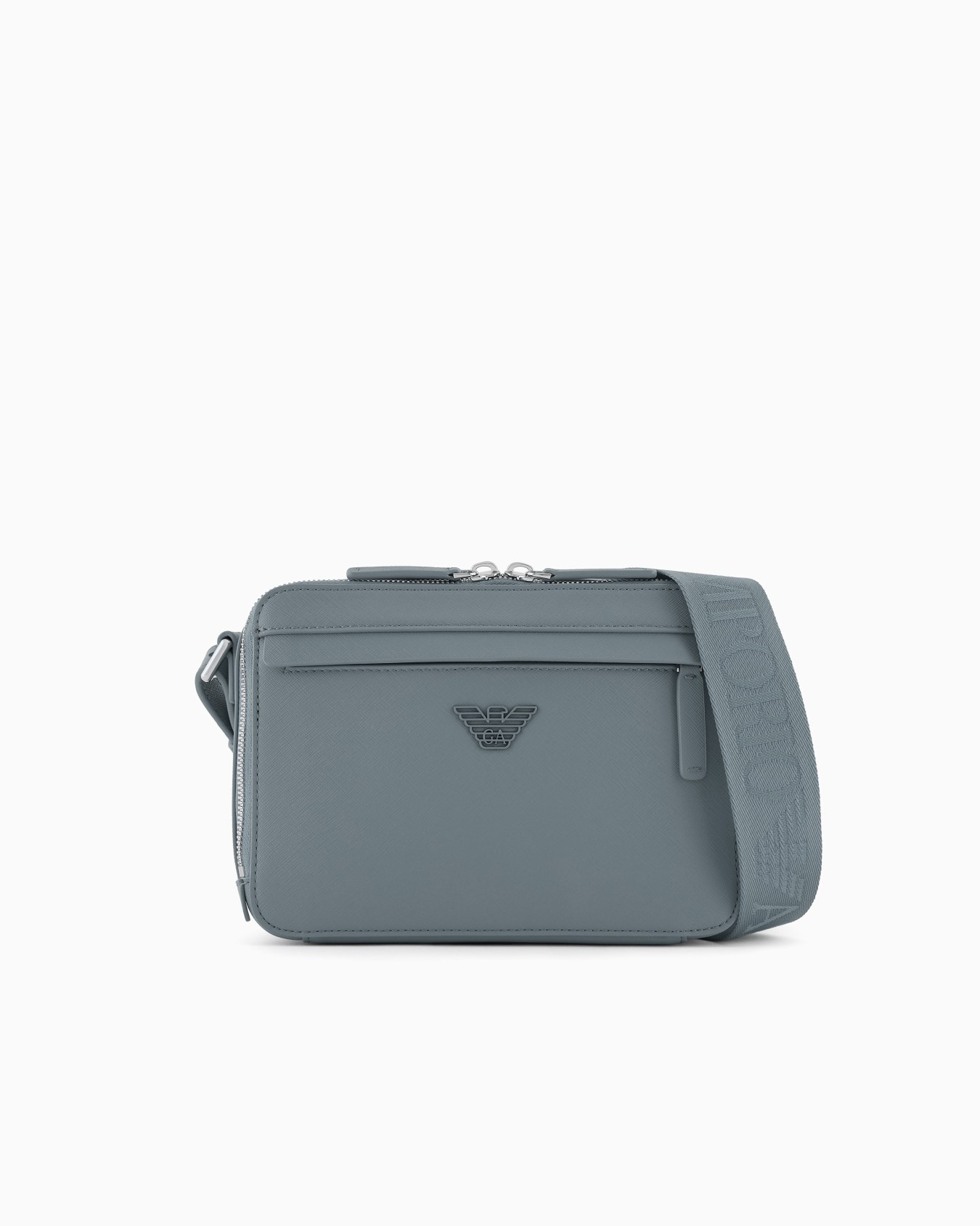 ASV regenerated Saffiano leather mini camera bag with eagle plate Slide 0