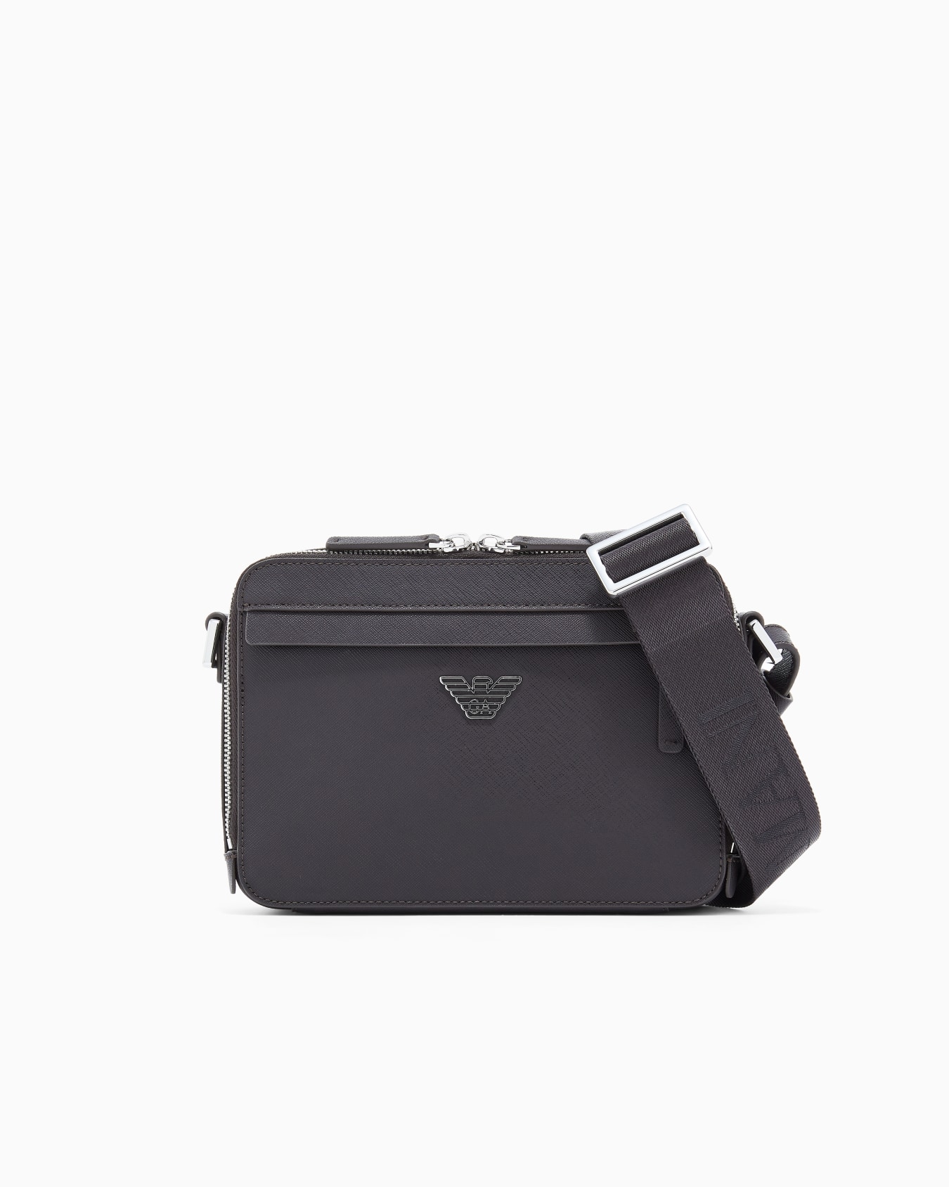 ASV regenerated Saffiano leather mini camera bag with eagle plate Slide 0