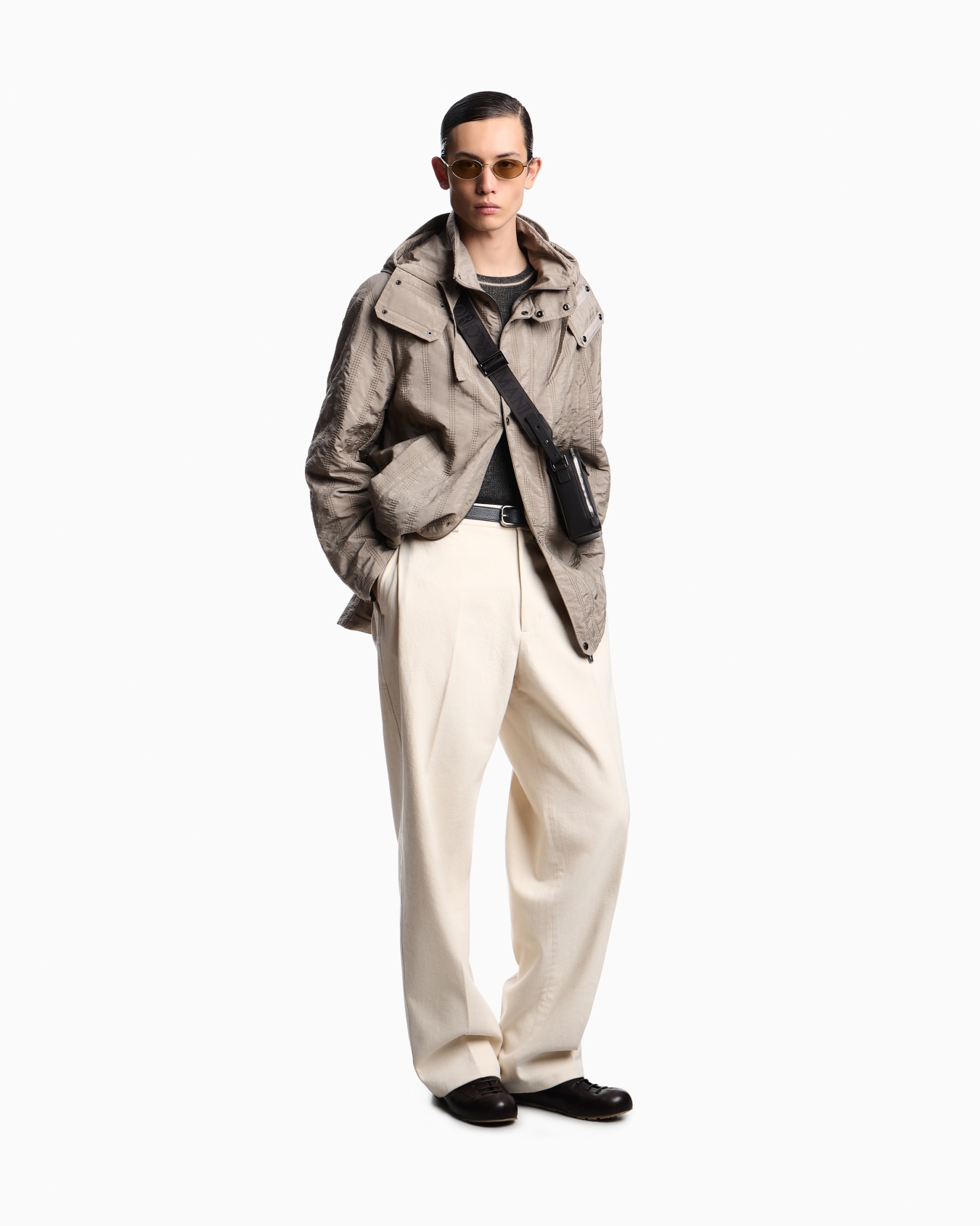 ASV regenerated Saffiano leather mini camera bag with eagle plate Slide 5