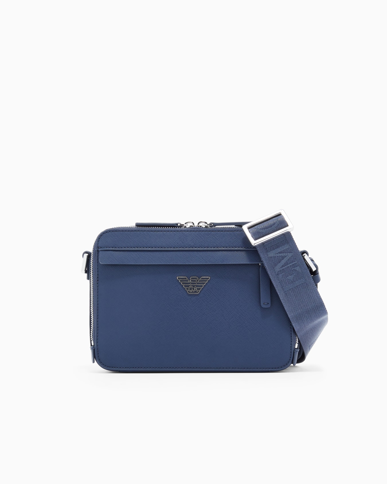 ASV regenerated Saffiano leather mini camera bag with eagle plate Slide 0