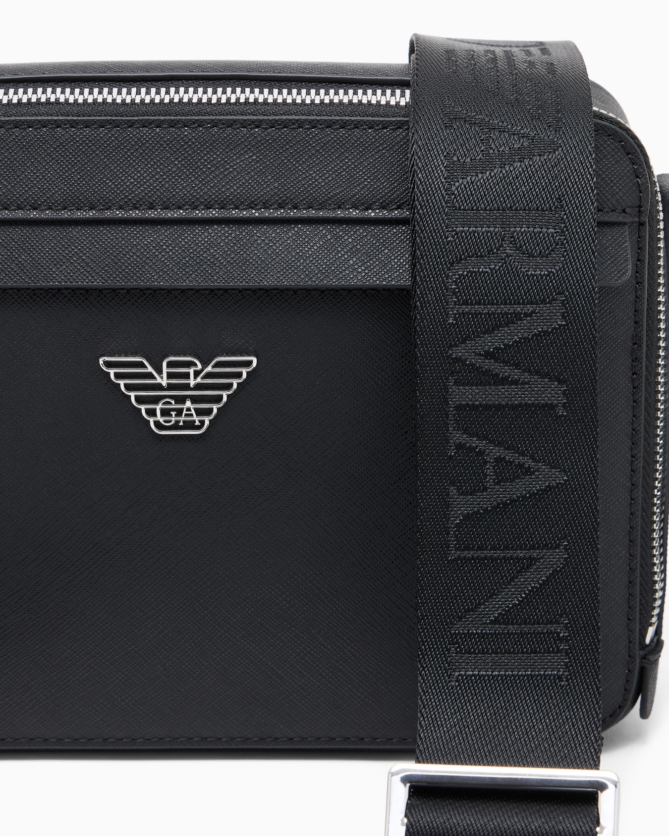 ASV regenerated Saffiano leather mini camera bag with eagle plate Slide 5