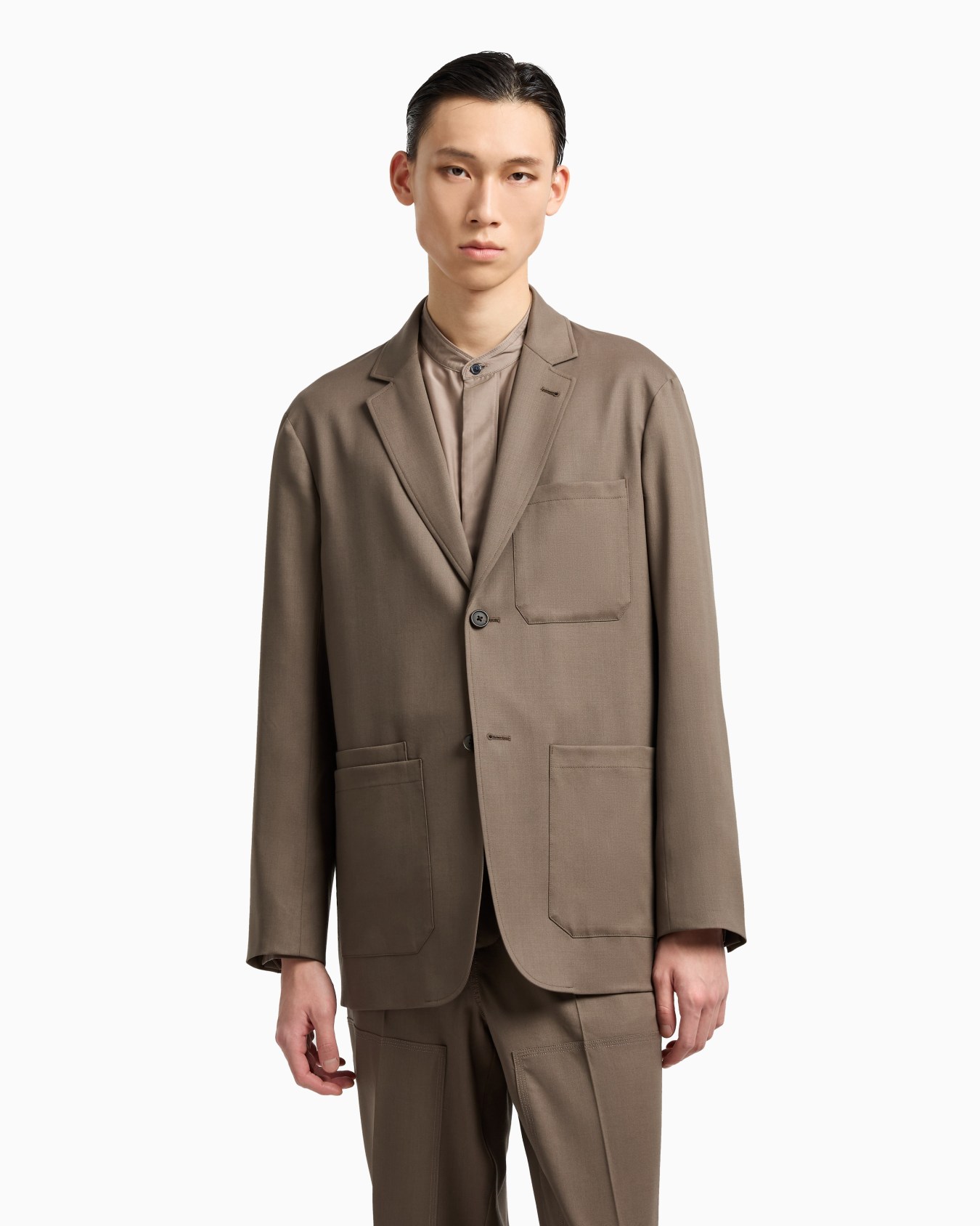 Virgin-wool twill single-breasted blazer Slide 4