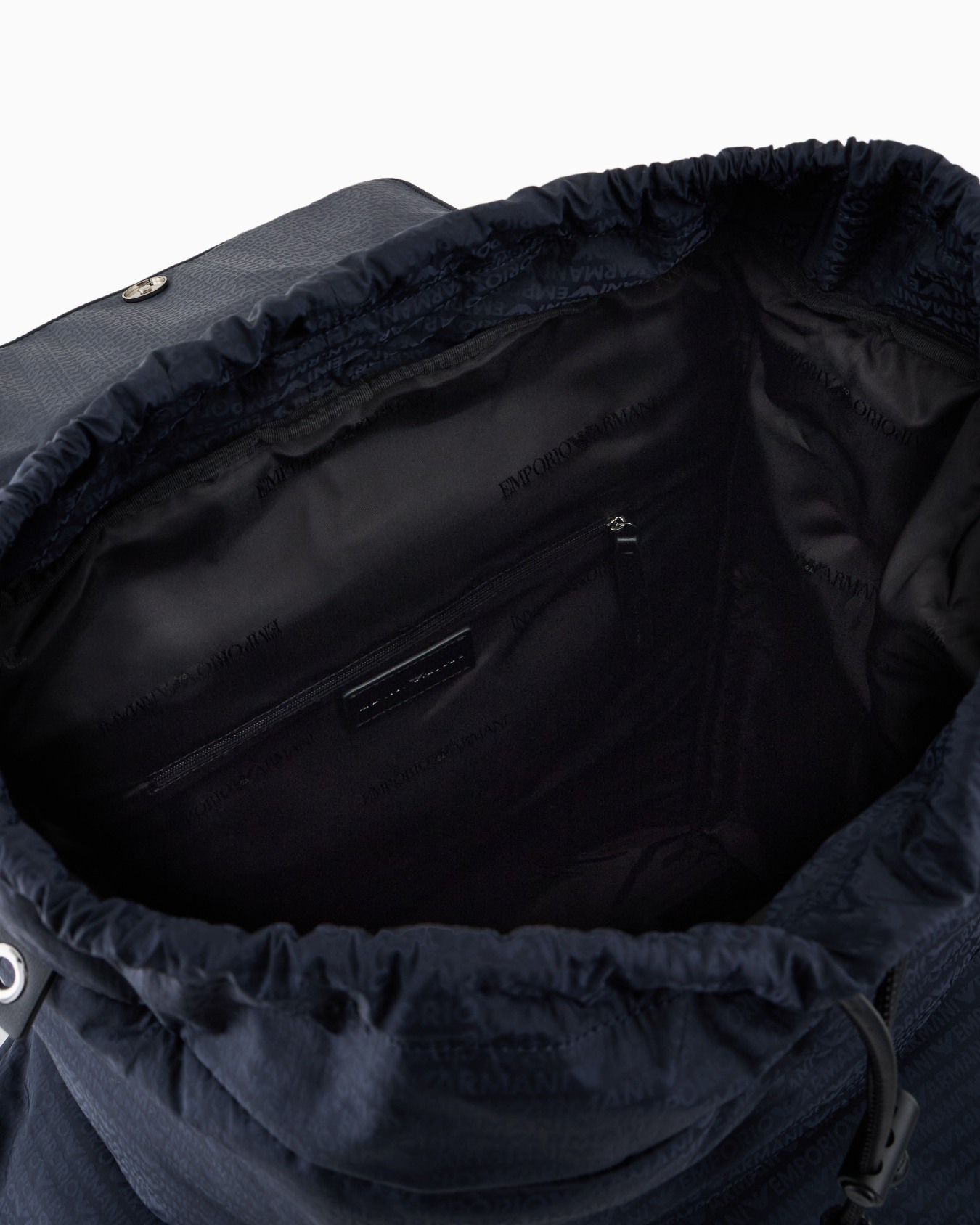 Nylon backpack with all-over, jacquard logo lettering Slide 3