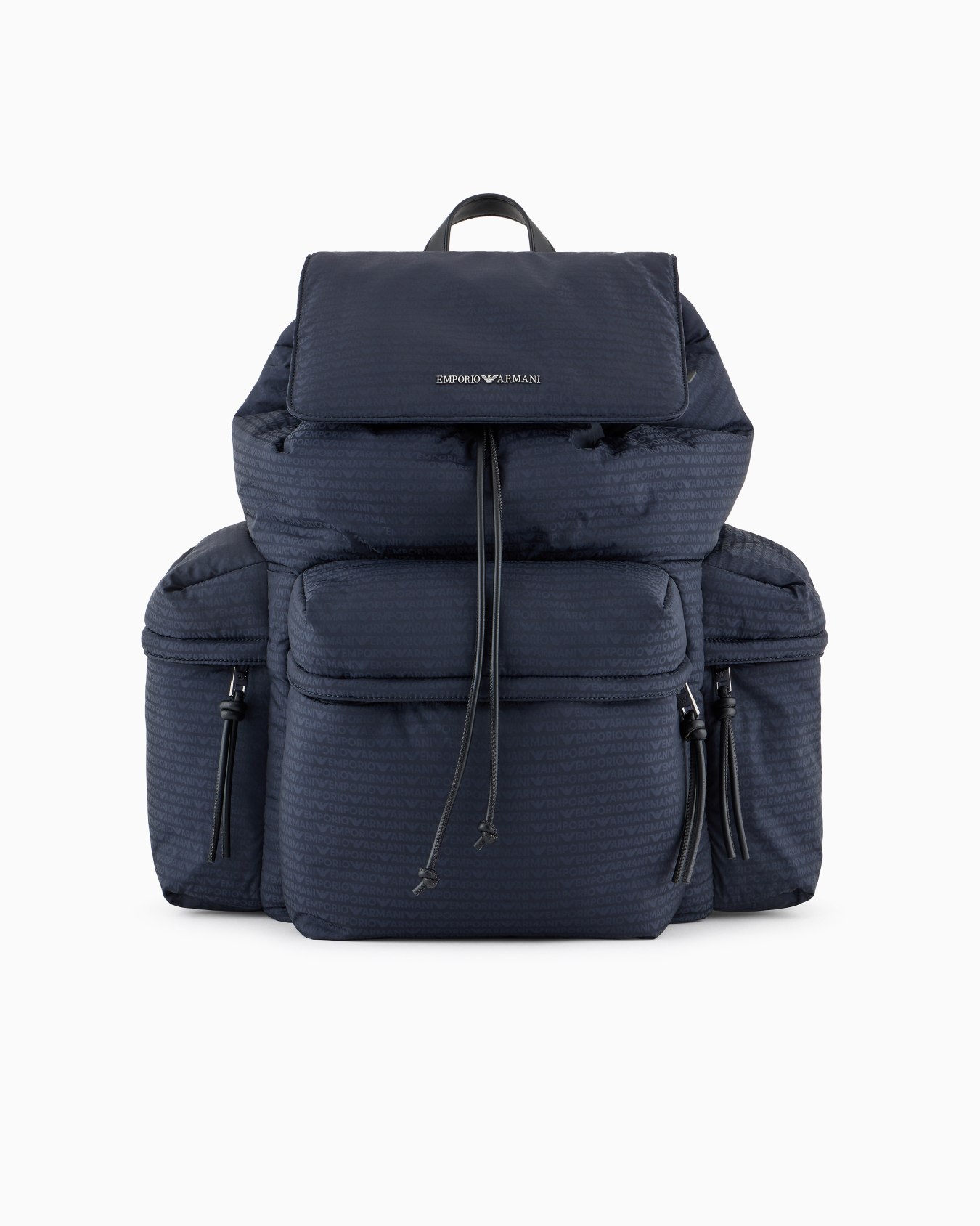 Nylon backpack with all-over, jacquard logo lettering Slide 0