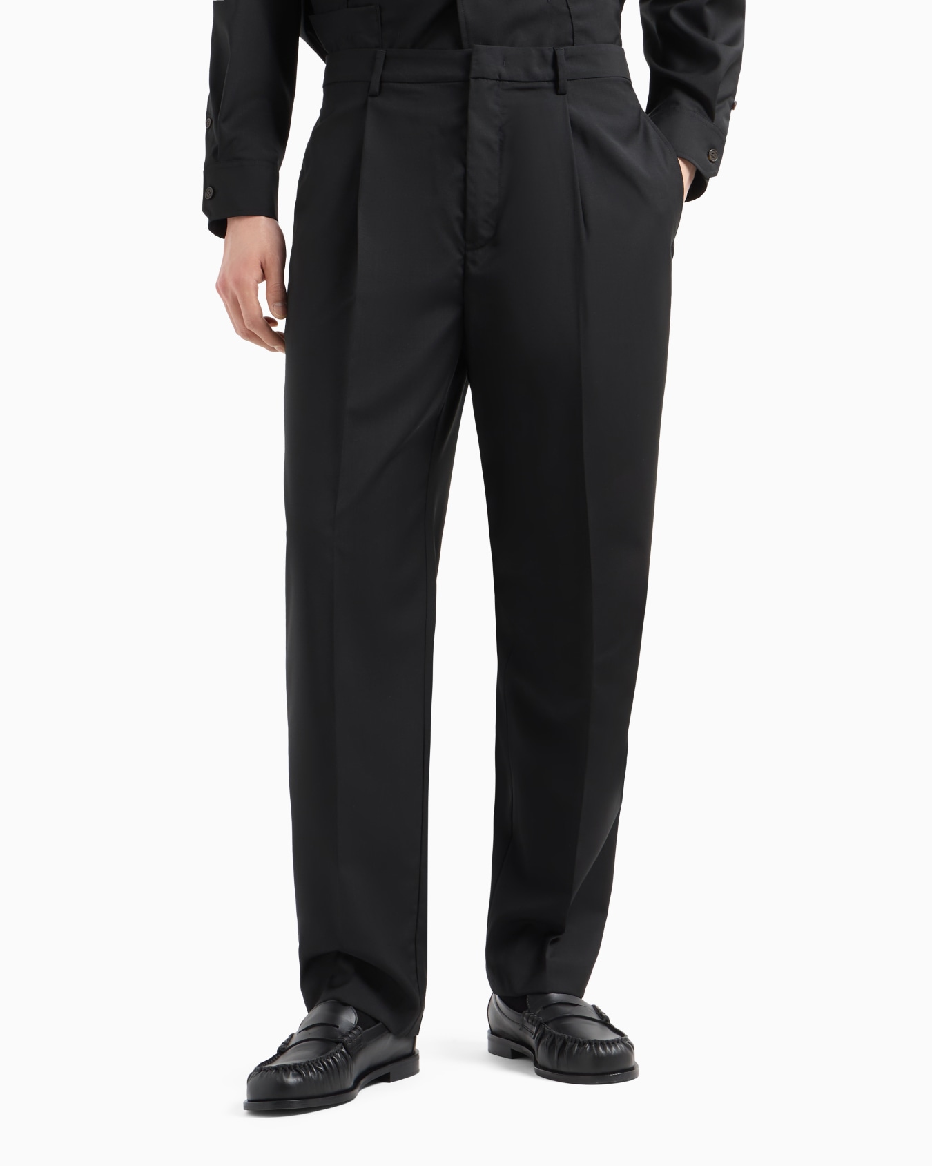 Pantalon avec pinces en laine froide ultralégère Diapositive 4