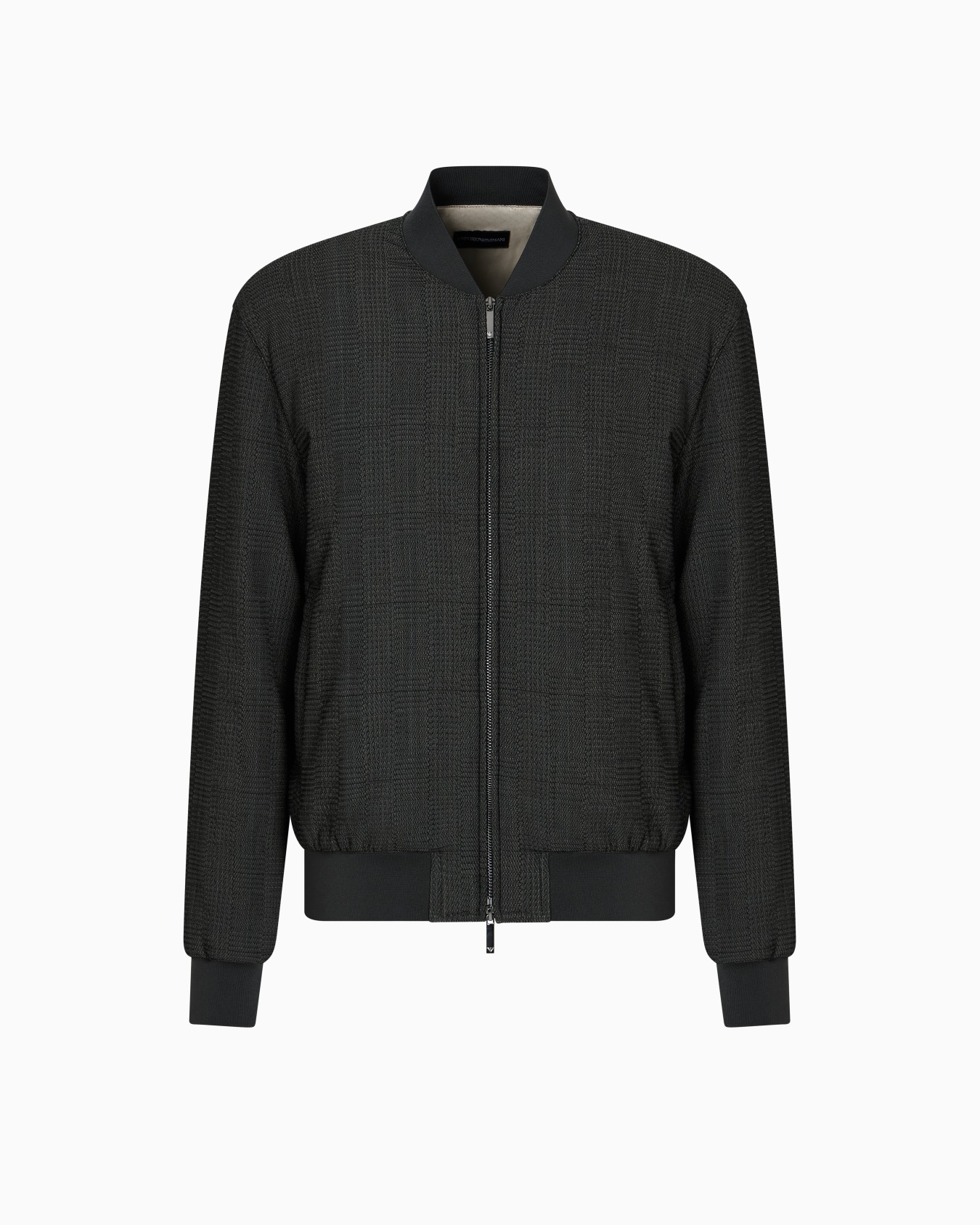 Virgin-wool bomber jacket with 3D-effect weave Slide 0