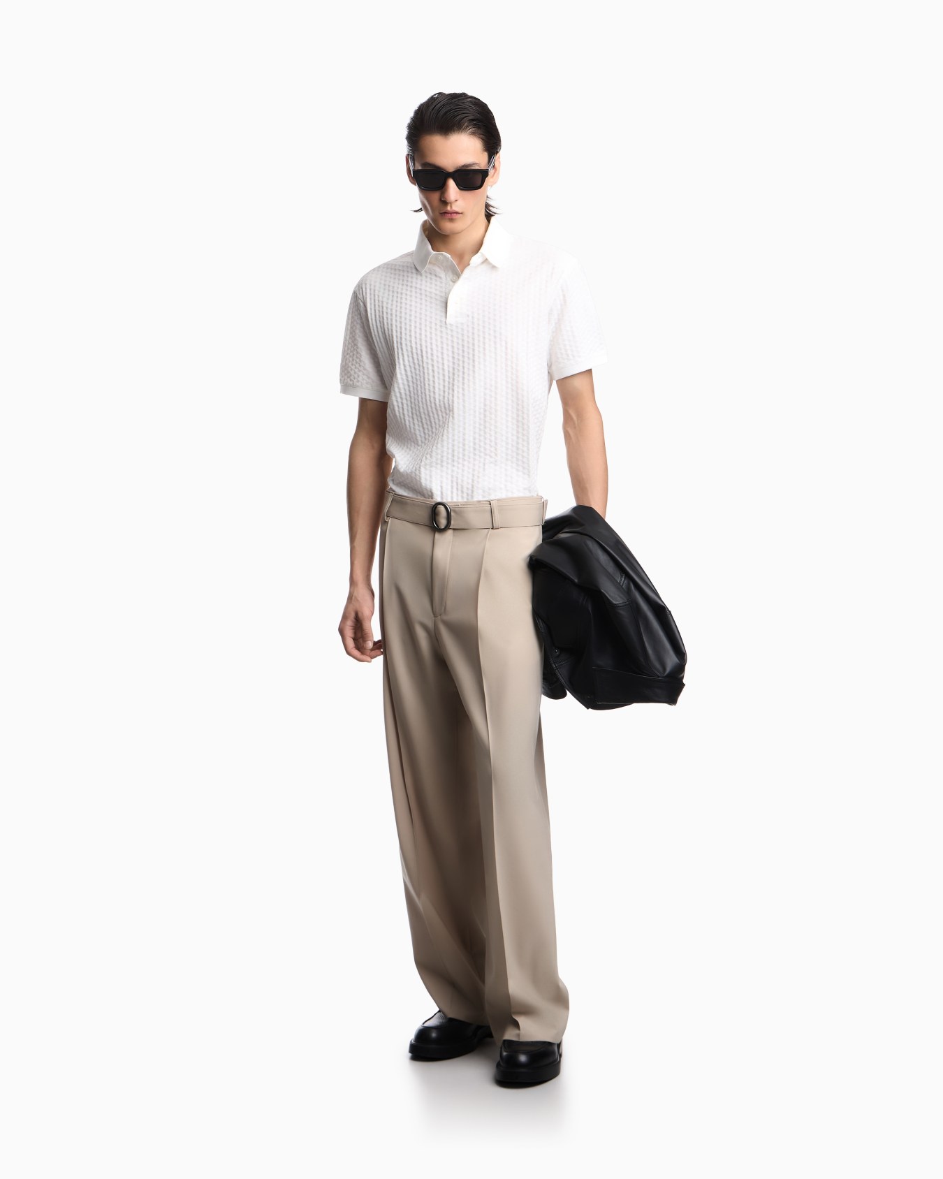 US Exclusive jacquard jersey polo shirt Slide 1