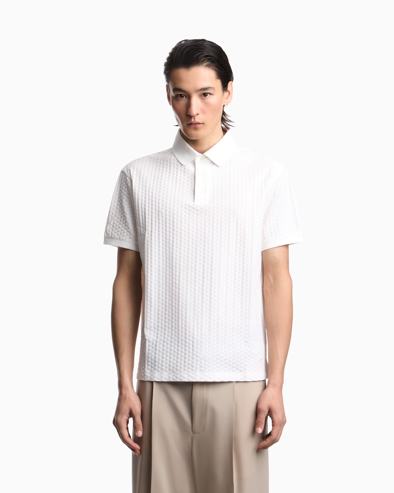 US Exclusive jacquard jersey polo shirt Slide 3