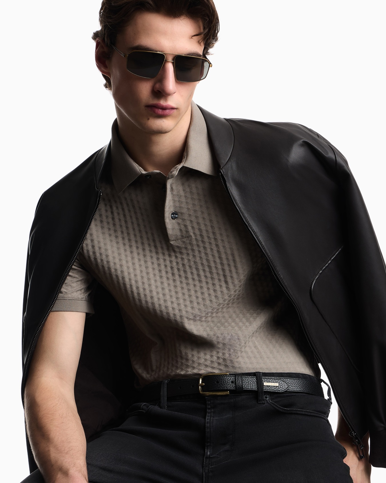 Polo in jersey jacquard US Exclusive Slide 5