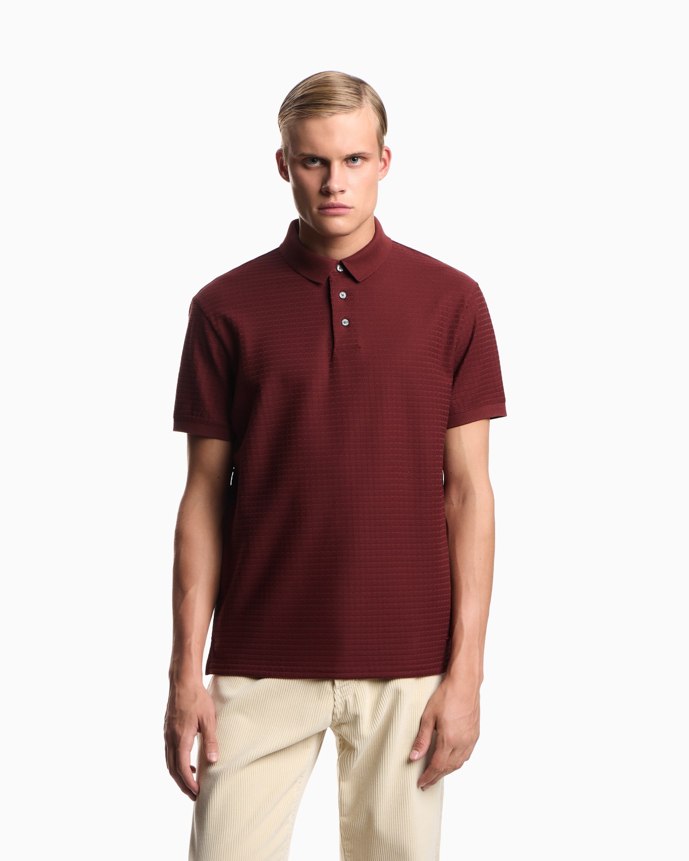 US Exclusive jacquard jersey polo shirt Slide 3