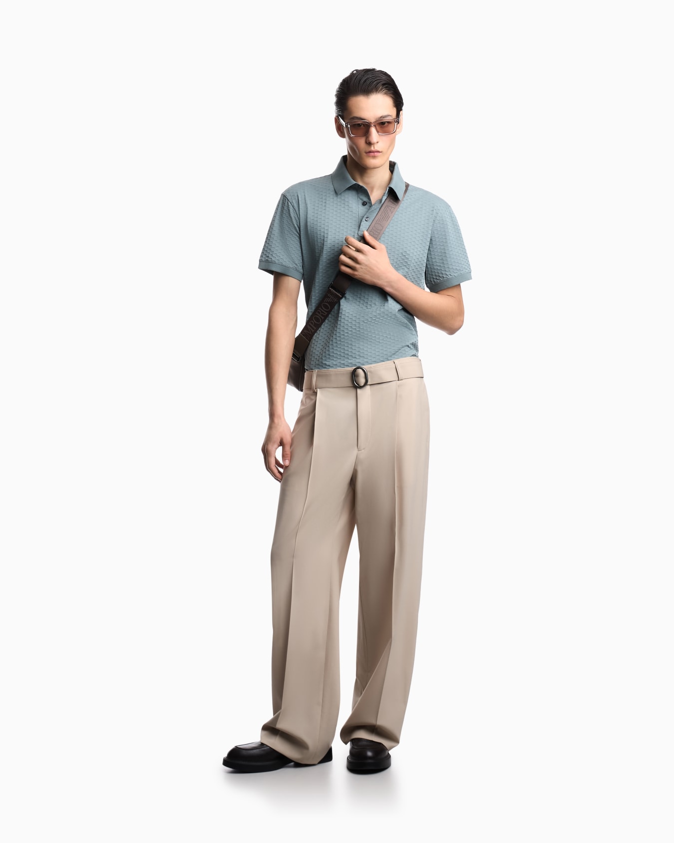 US Exclusive jacquard jersey polo shirt Slide 1