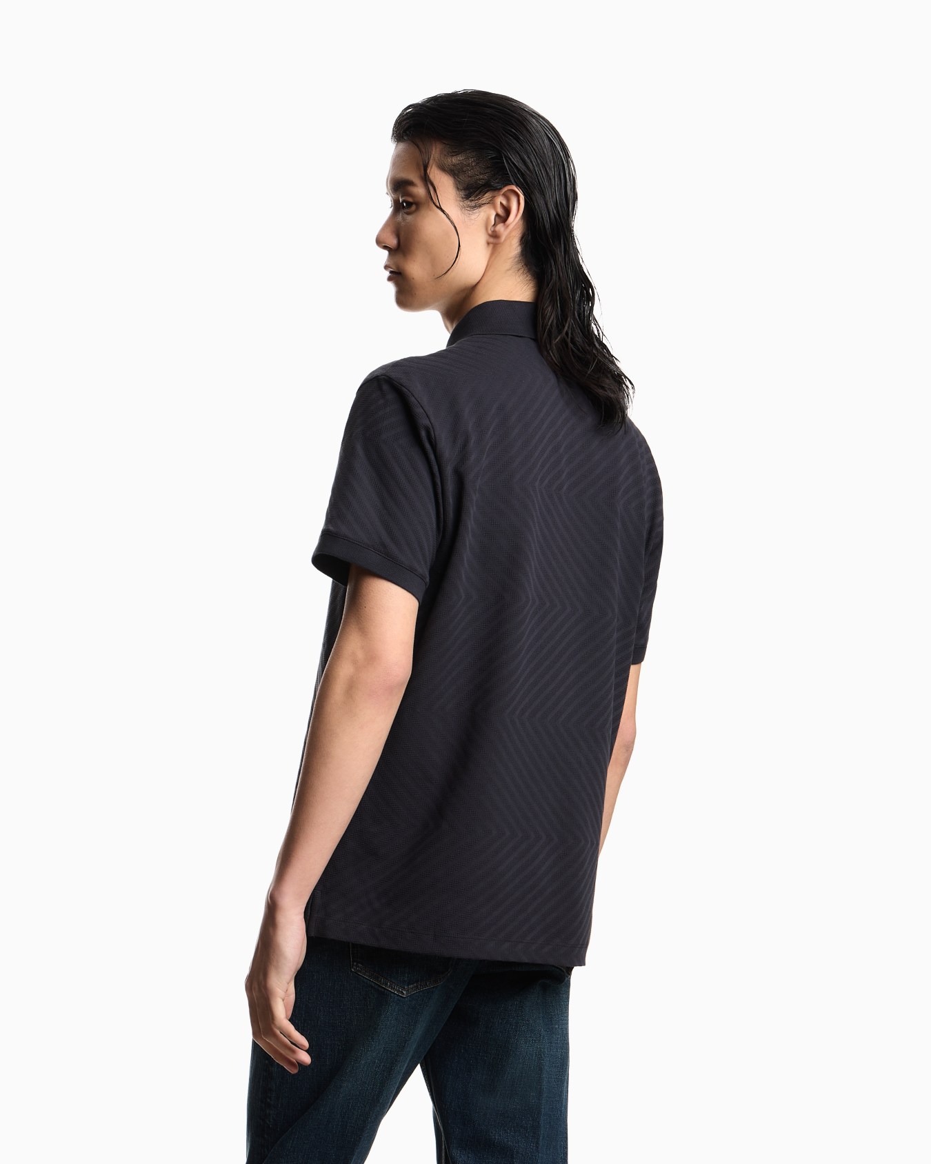 Polo in jersey jacquard US Exclusive Slide 2