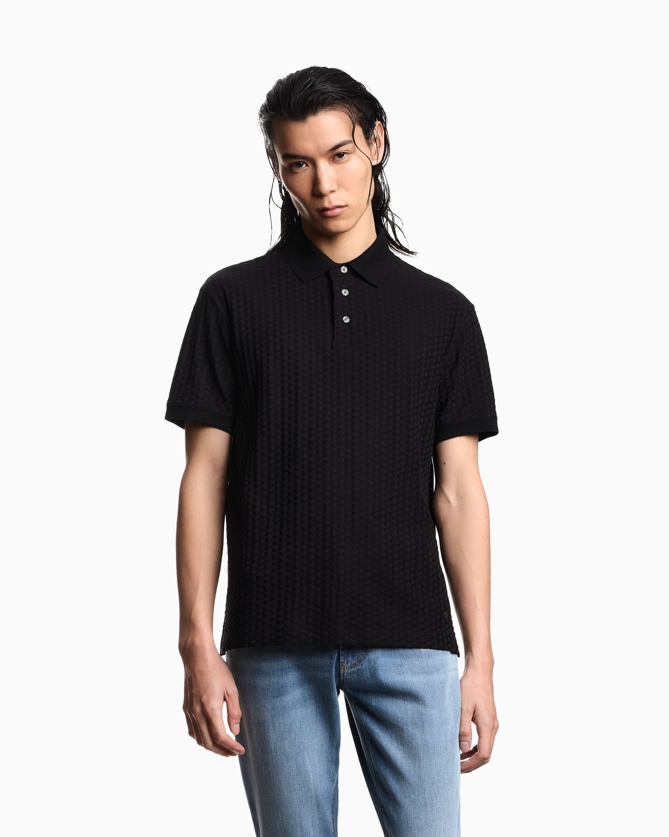 US Exclusive jacquard jersey polo shirt Slide 3