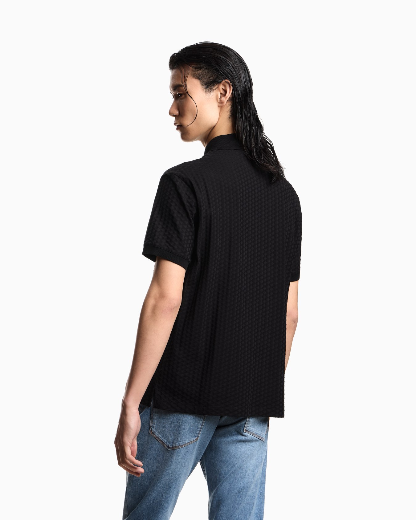 US Exclusive jacquard jersey polo shirt Slide 2