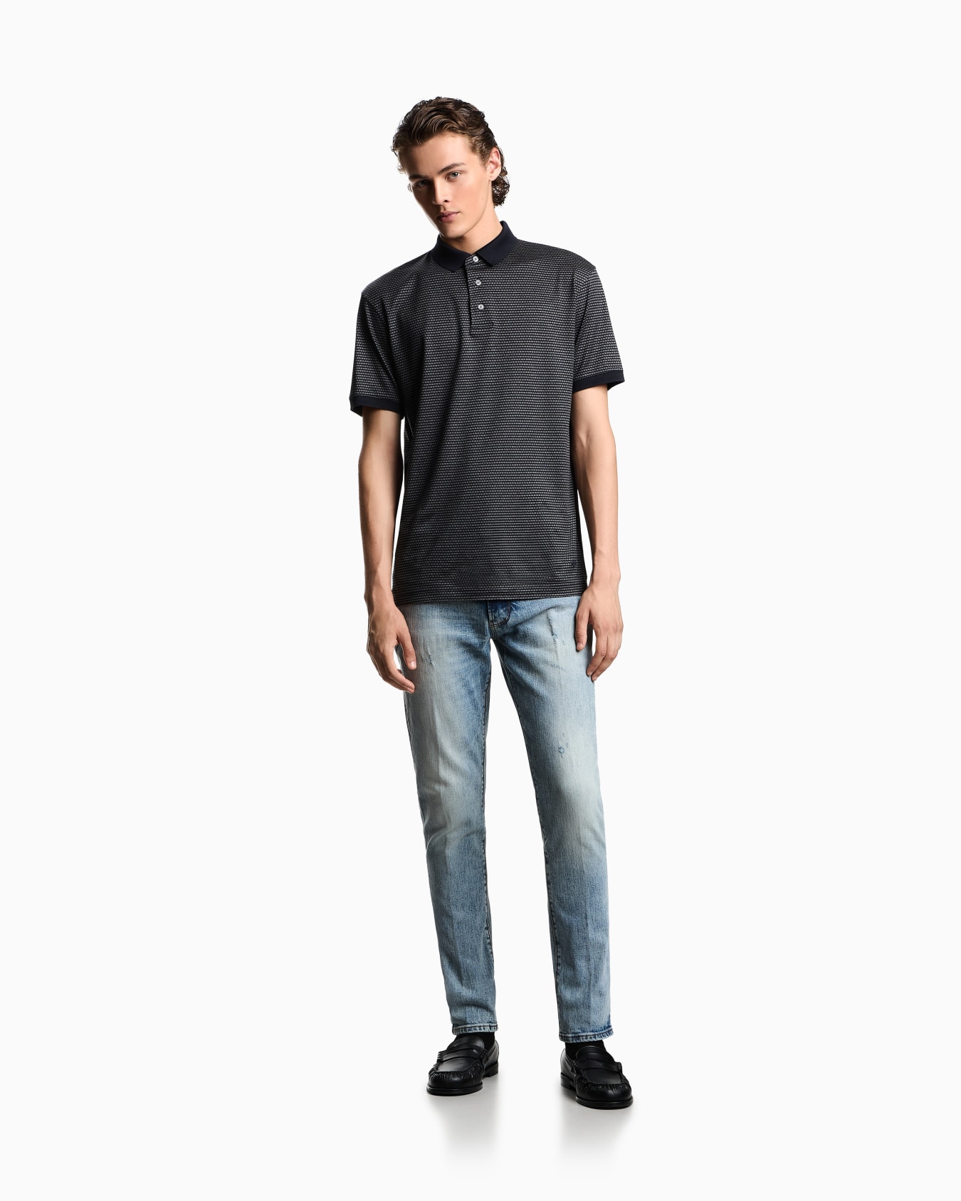 Ribbed Polo Shirt Slide 1