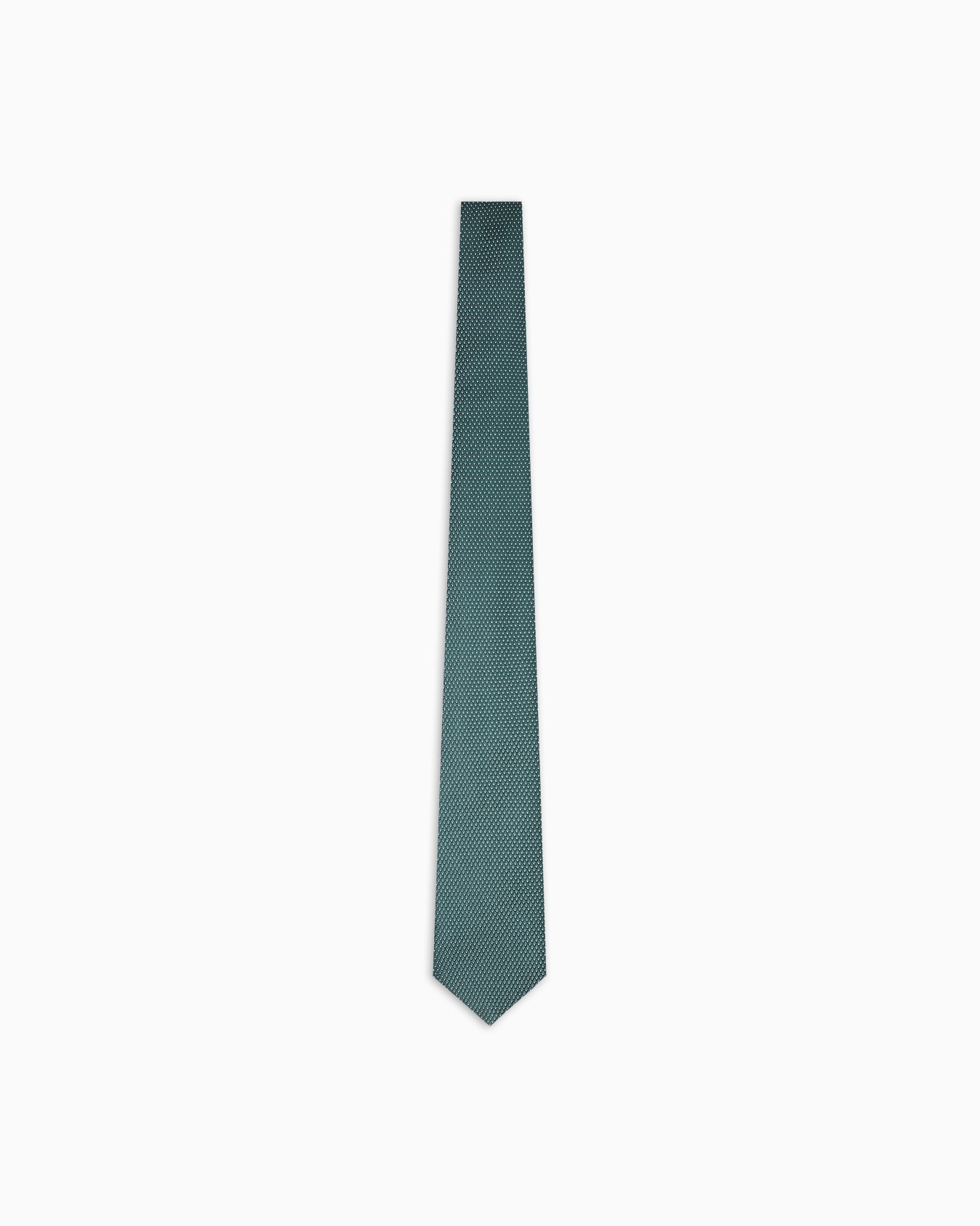 Silk blend tie with jacquard op-art micro-pattern Slide 0