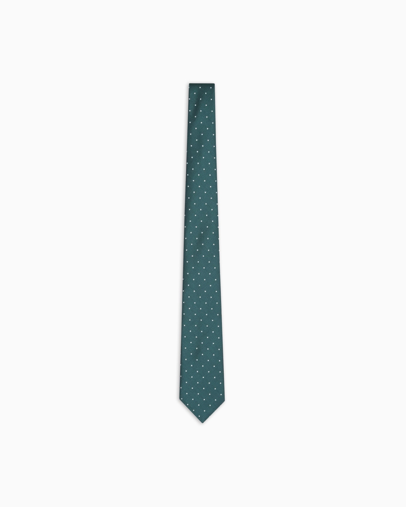 Pure silk tie with jacquard micro-pattern Slide 0