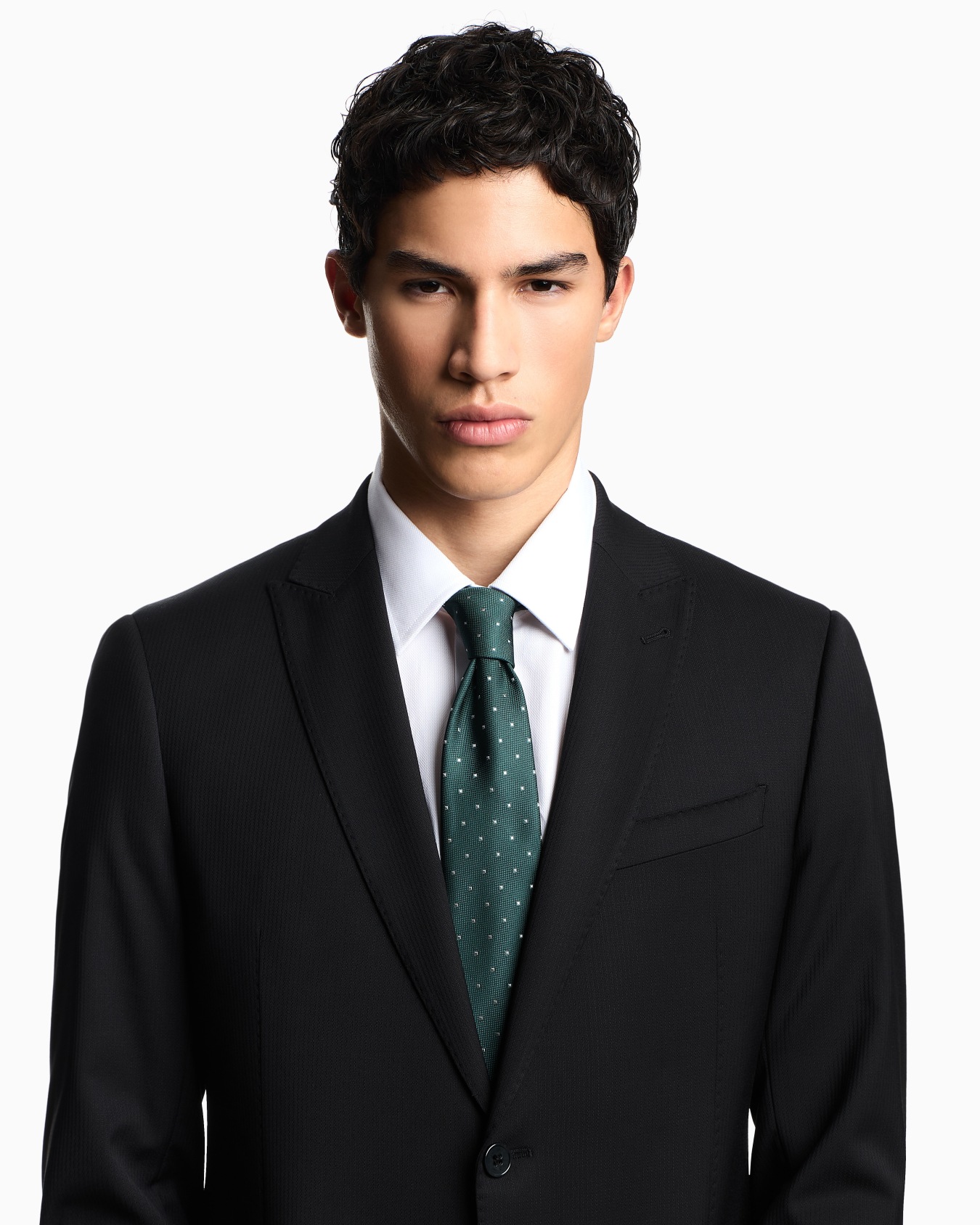 Pure silk tie with jacquard micro-pattern Slide 2