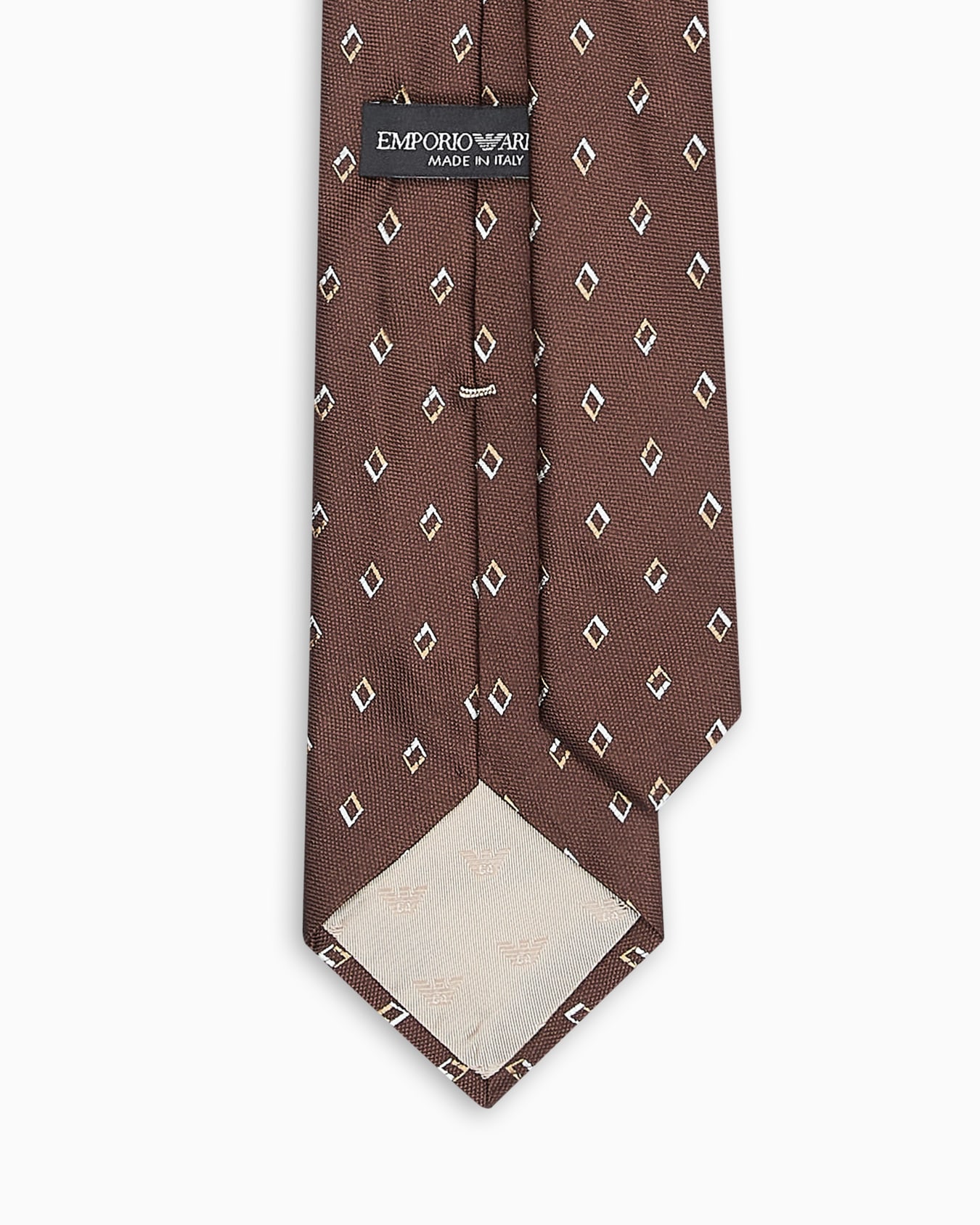 Pure silk tie with diamond jacquard micro-pattern Slide 1