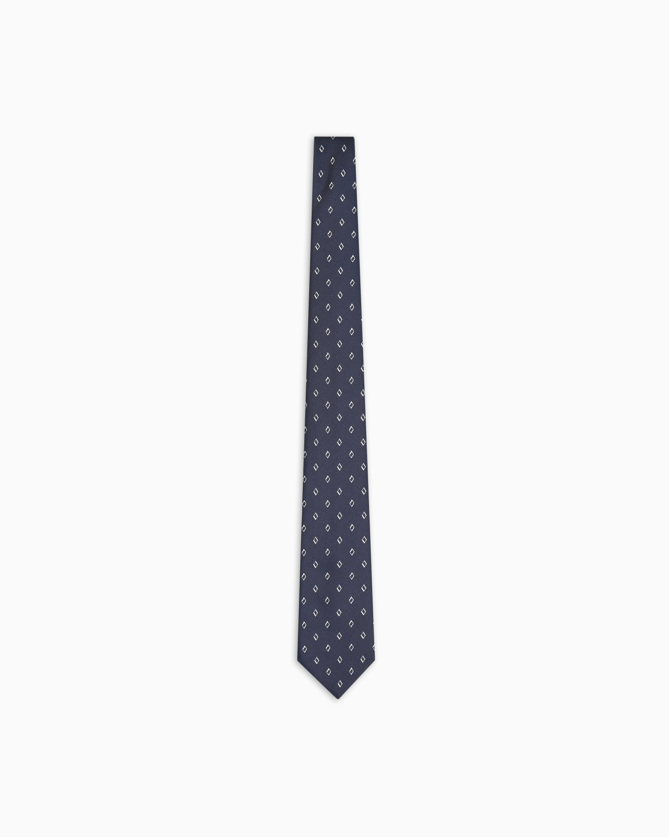Corbata de seda pura con microrrombos en tejido jacquard Diapositiva 0