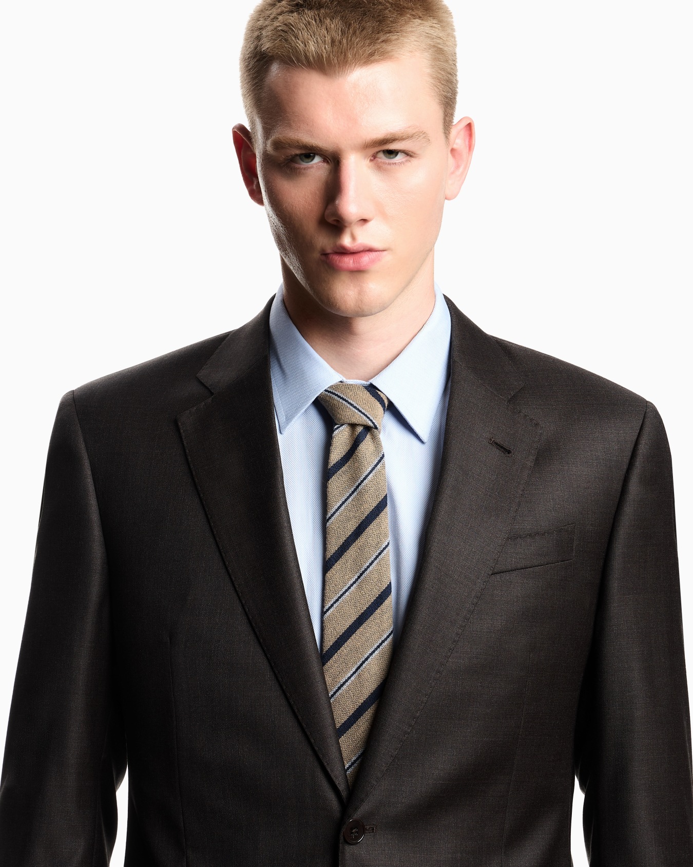 Krawatte aus reiner Wolle mit diagonalem Streifenmuster aus Jacquard-Stoff Folie 2