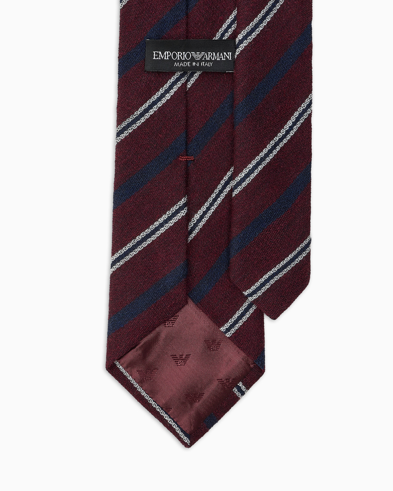 Wool tie with diagonal-striped jacquard Slide 1