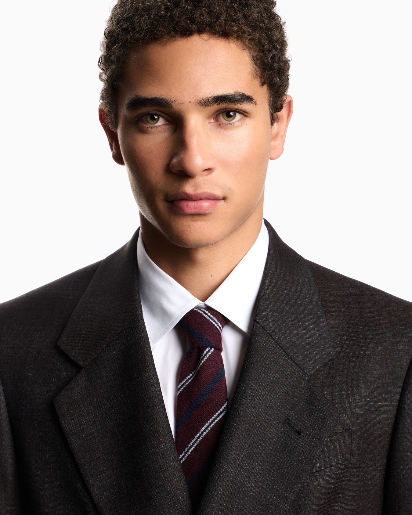 Krawatte aus reiner Wolle mit diagonalem Streifenmuster aus Jacquard-Stoff Folie 2