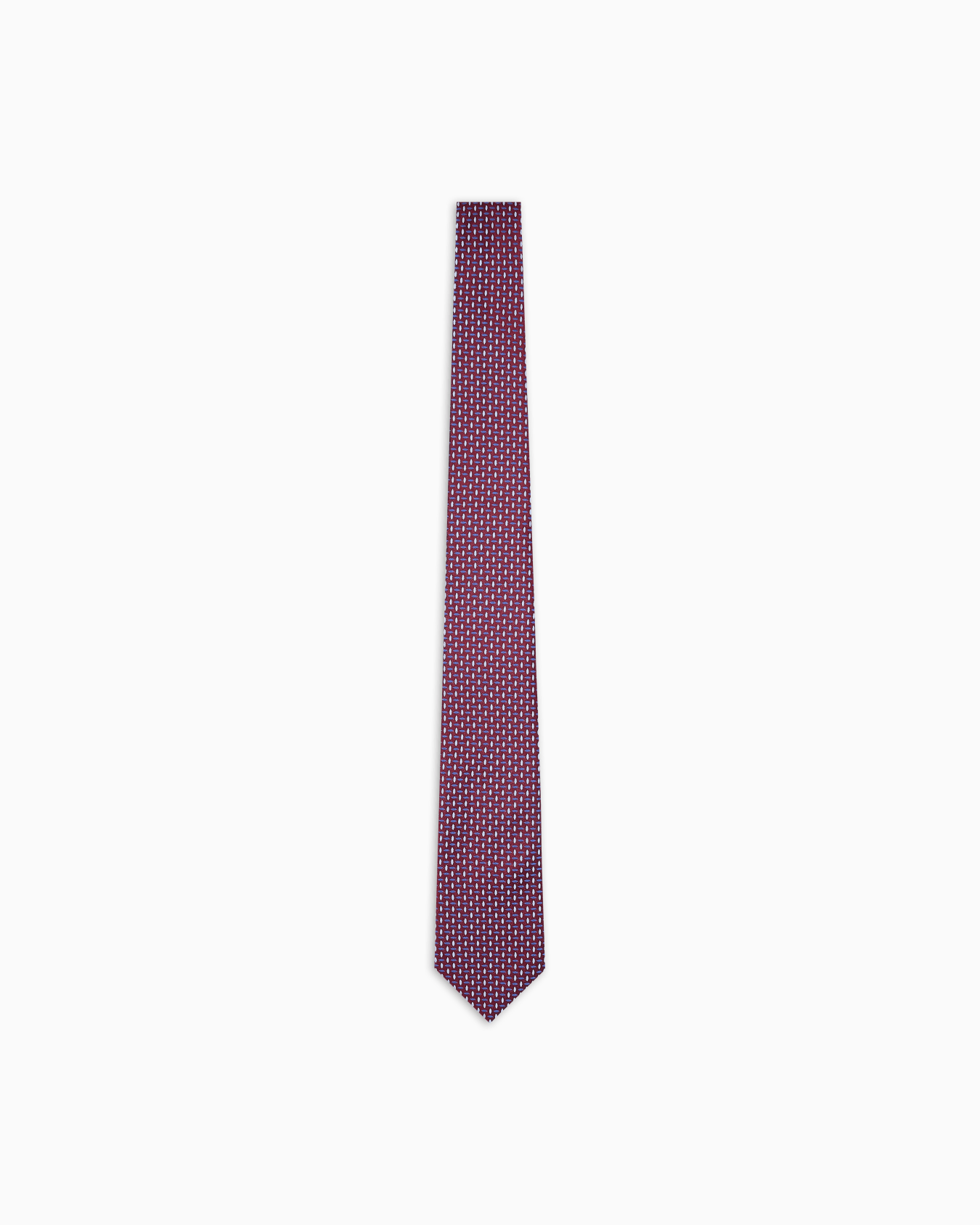 Pure silk tie with jacquard micro-pattern Slide 0
