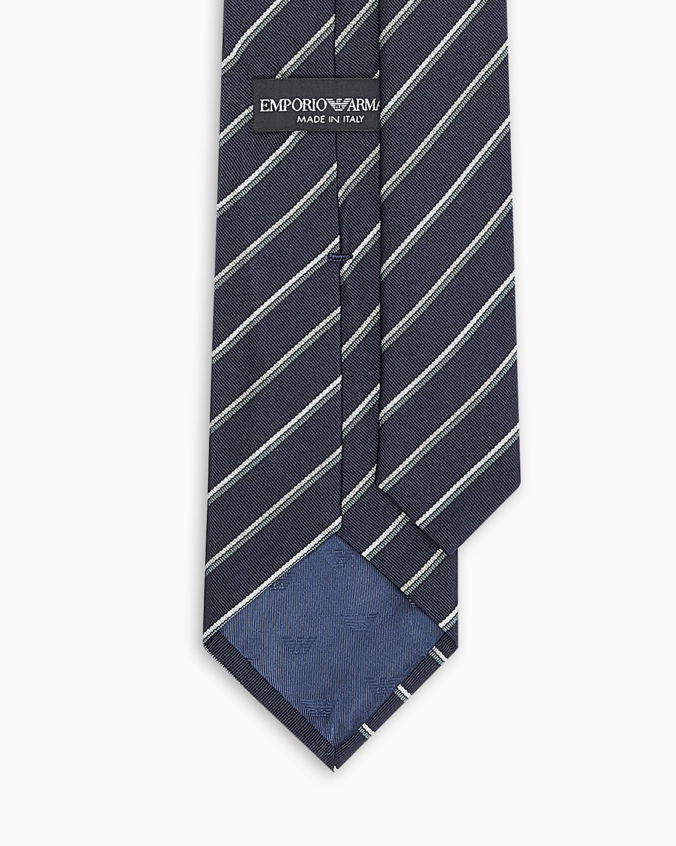 Corbata de seda pura con rayas bicolor en tejido jacquard Diapositiva 1