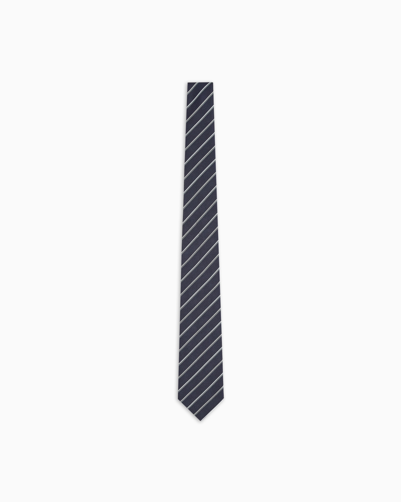 Corbata de seda pura con rayas bicolor en tejido jacquard Diapositiva 0