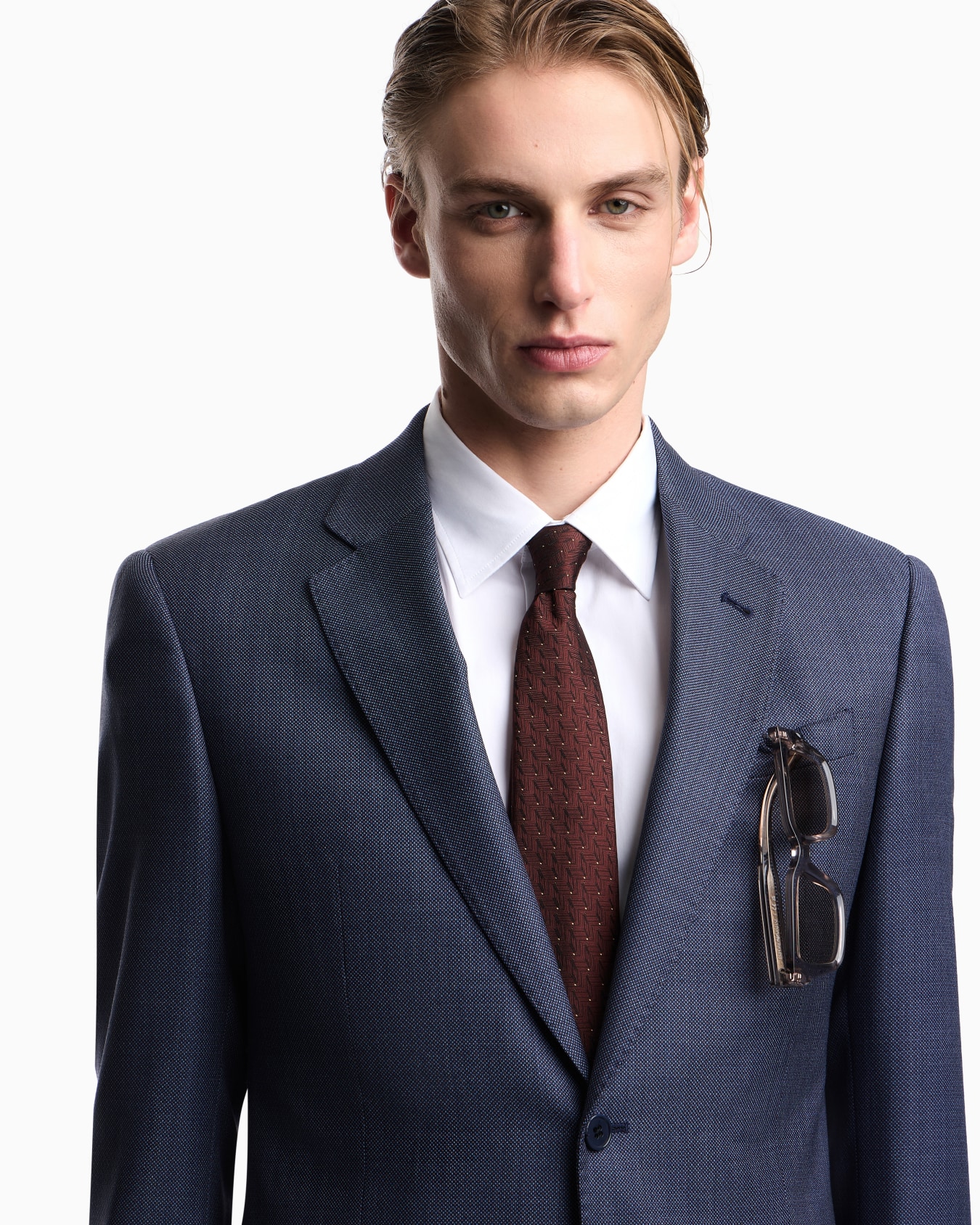 Pure silk chevron jacquard tie Slide 2