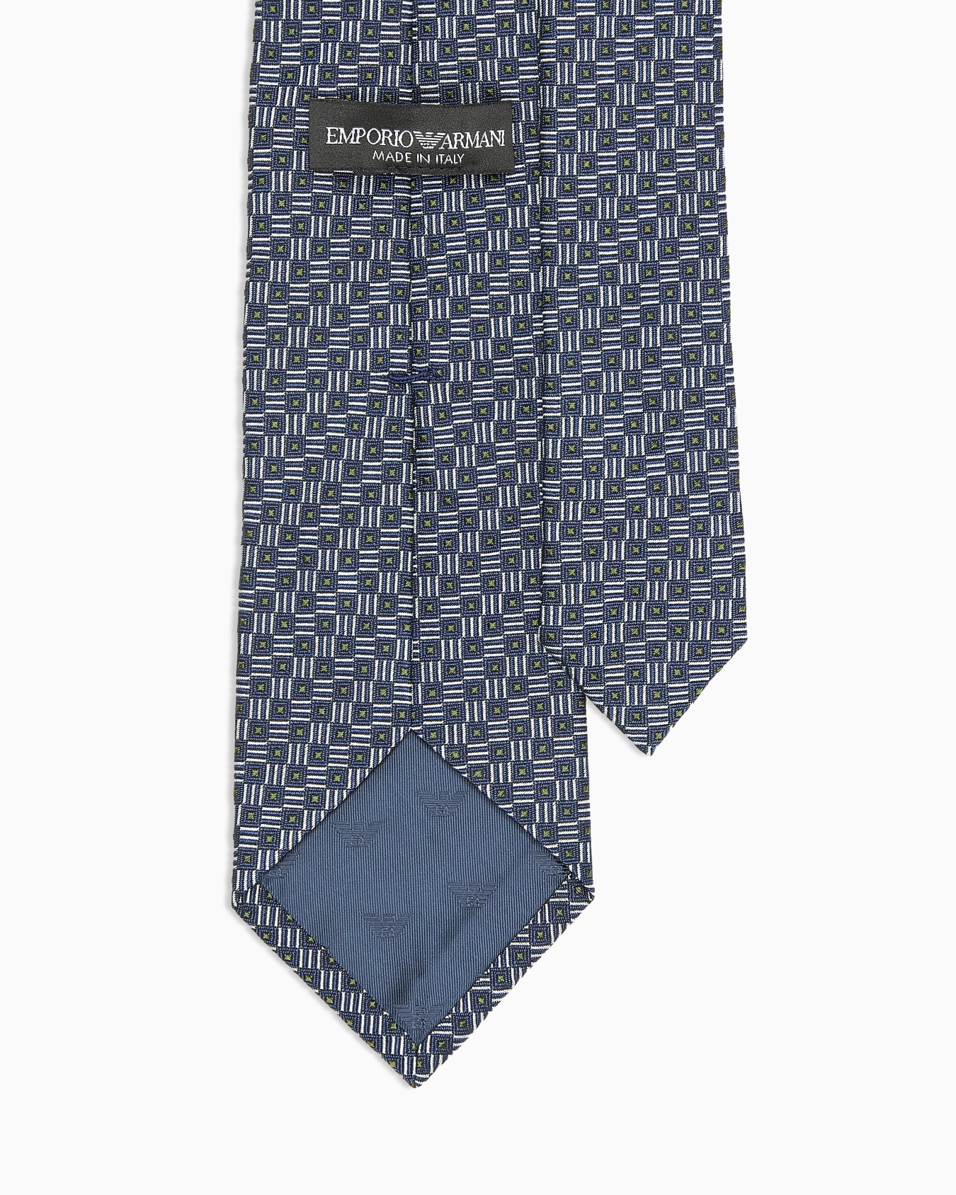 Pure silk tie with jacquard op-art motif Slide 1