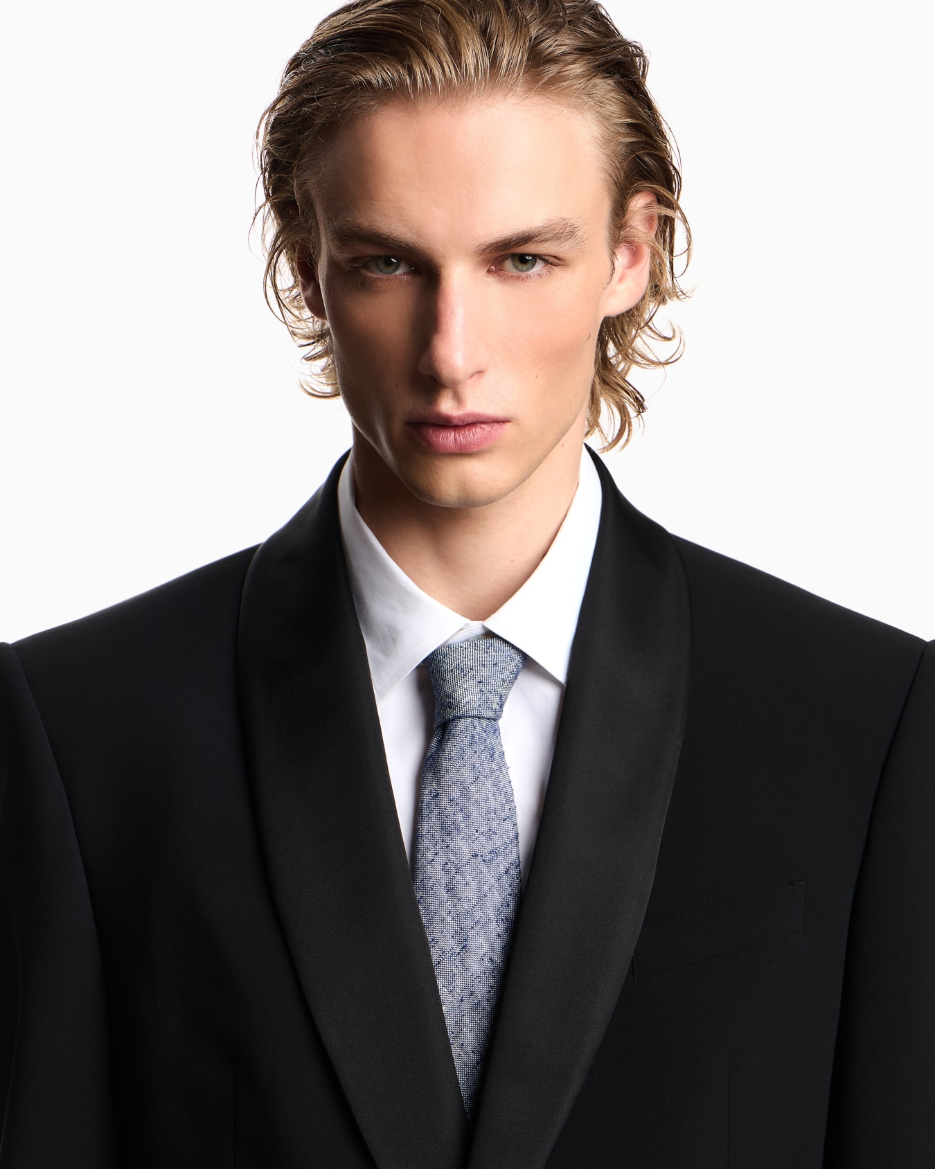 Silk and linen blend tie Slide 2