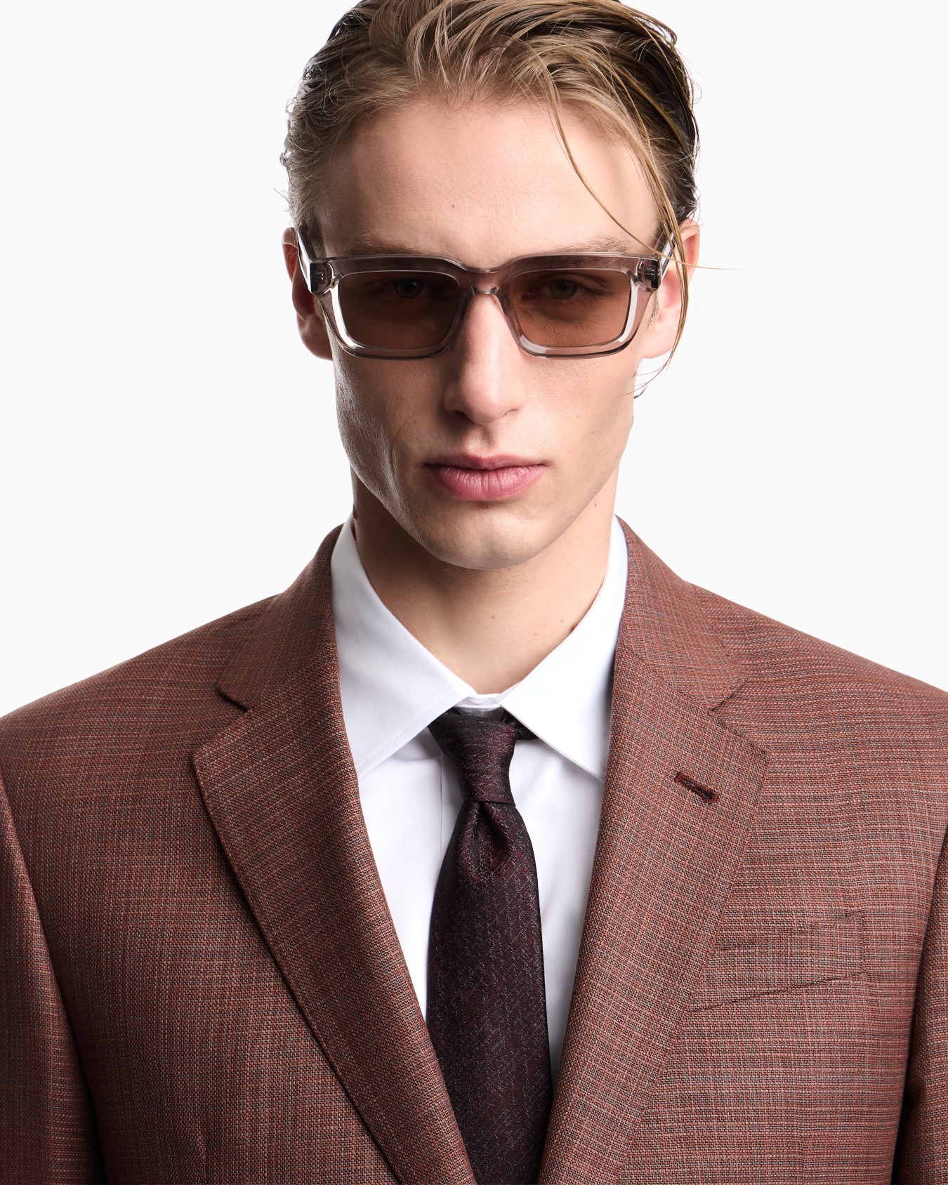 Pure silk tie with jacquard motif Slide 2